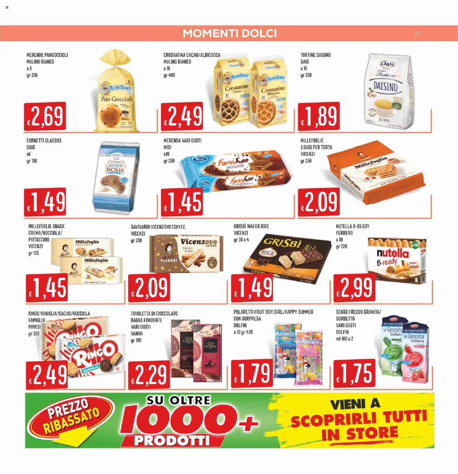 Volantino SISA del 06/08/2026 | Pagina: 15 | Prodotti: Cioccolato, Nutella, Cacao, Savoiardi