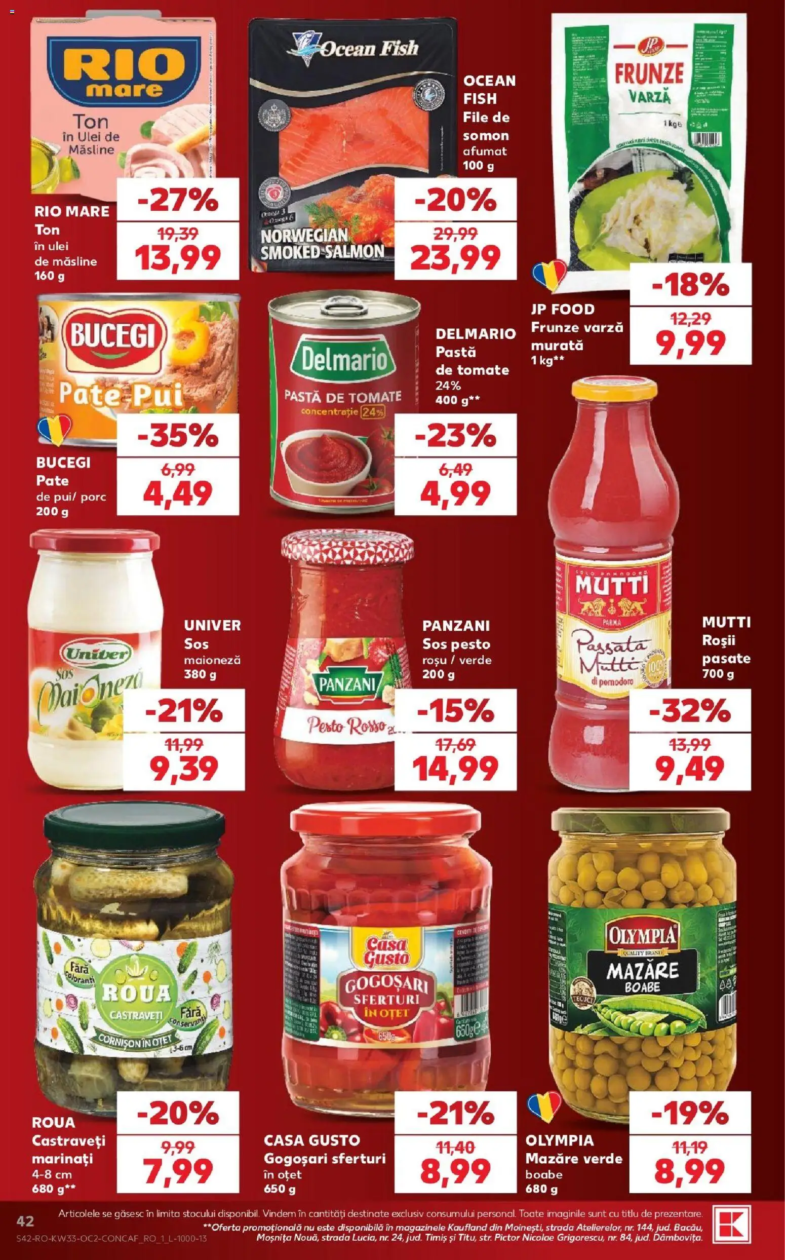 Noul catalog Kaufland – valabil de la 12.08.2026 | Pagină: 42 | Produse: Mazăre, Pui, Ulei, Sos