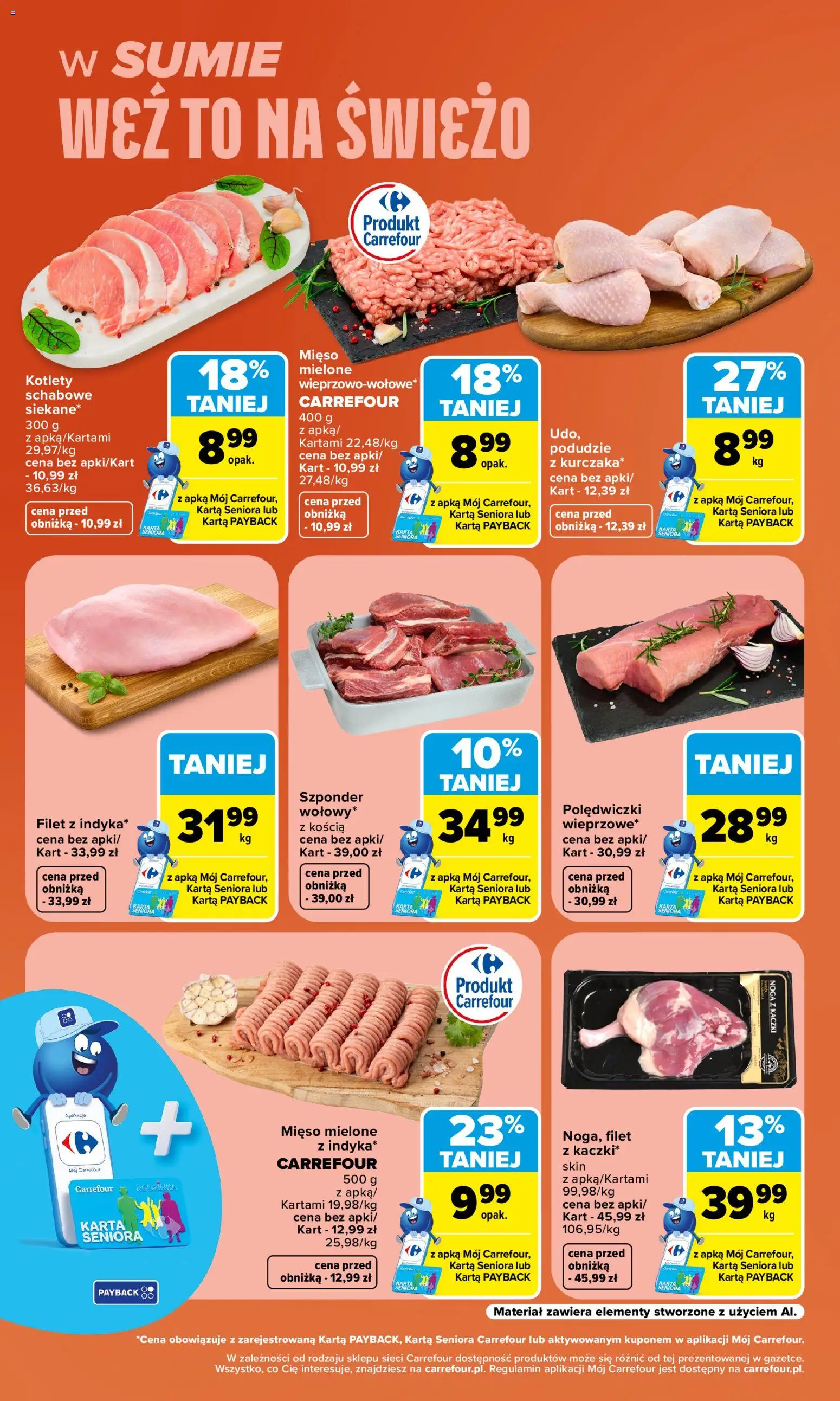 Carrefour gazetka - Weź to na świeżo od 31.08.2026 | Strona: 2 | Produkty: Mięso mielone, Noga z kaczki, Polędwiczki, Filet