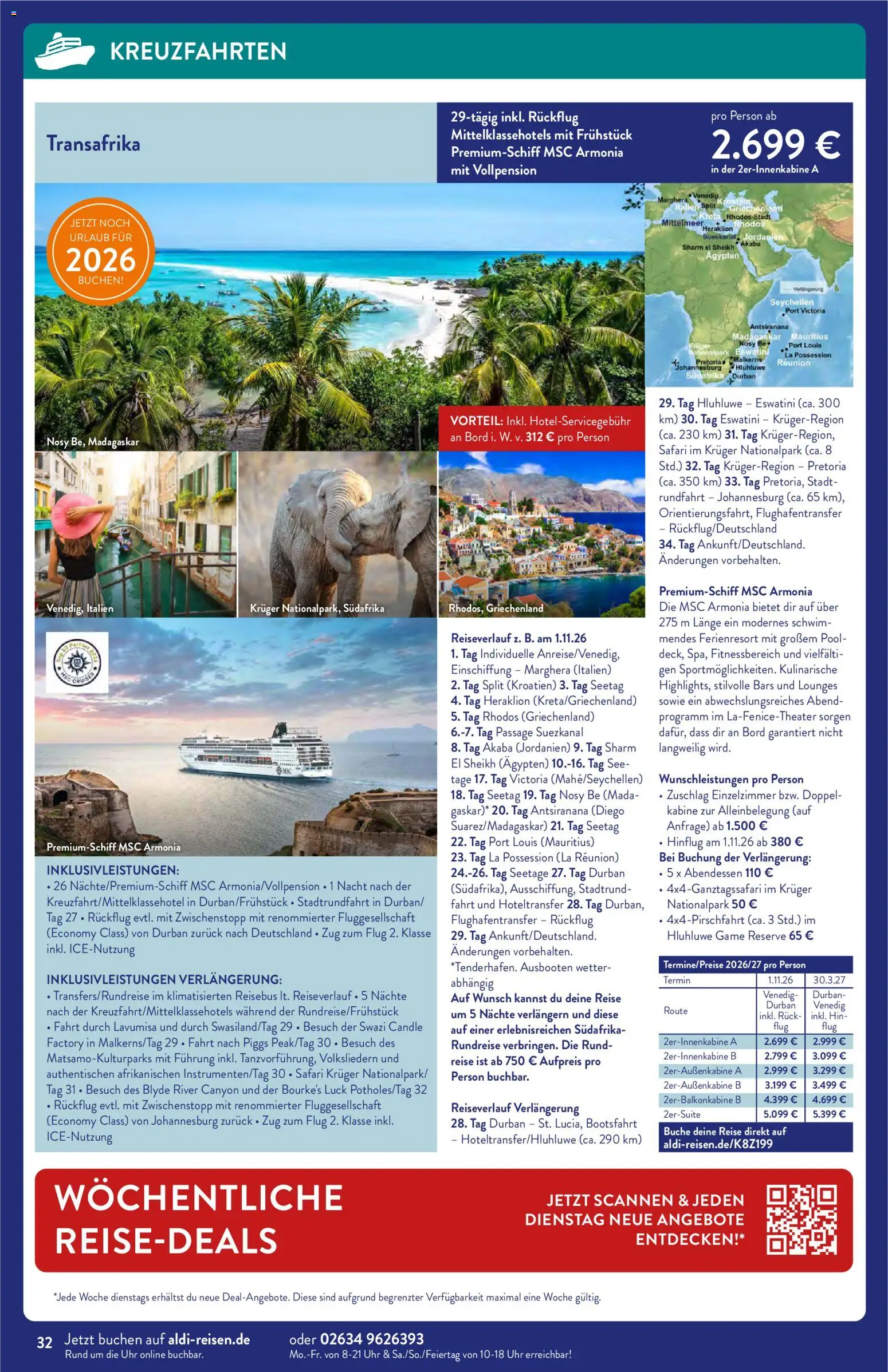 Aldi Reisen Reisemagazin – gültig ab 01.08.2026 | Seite: 32