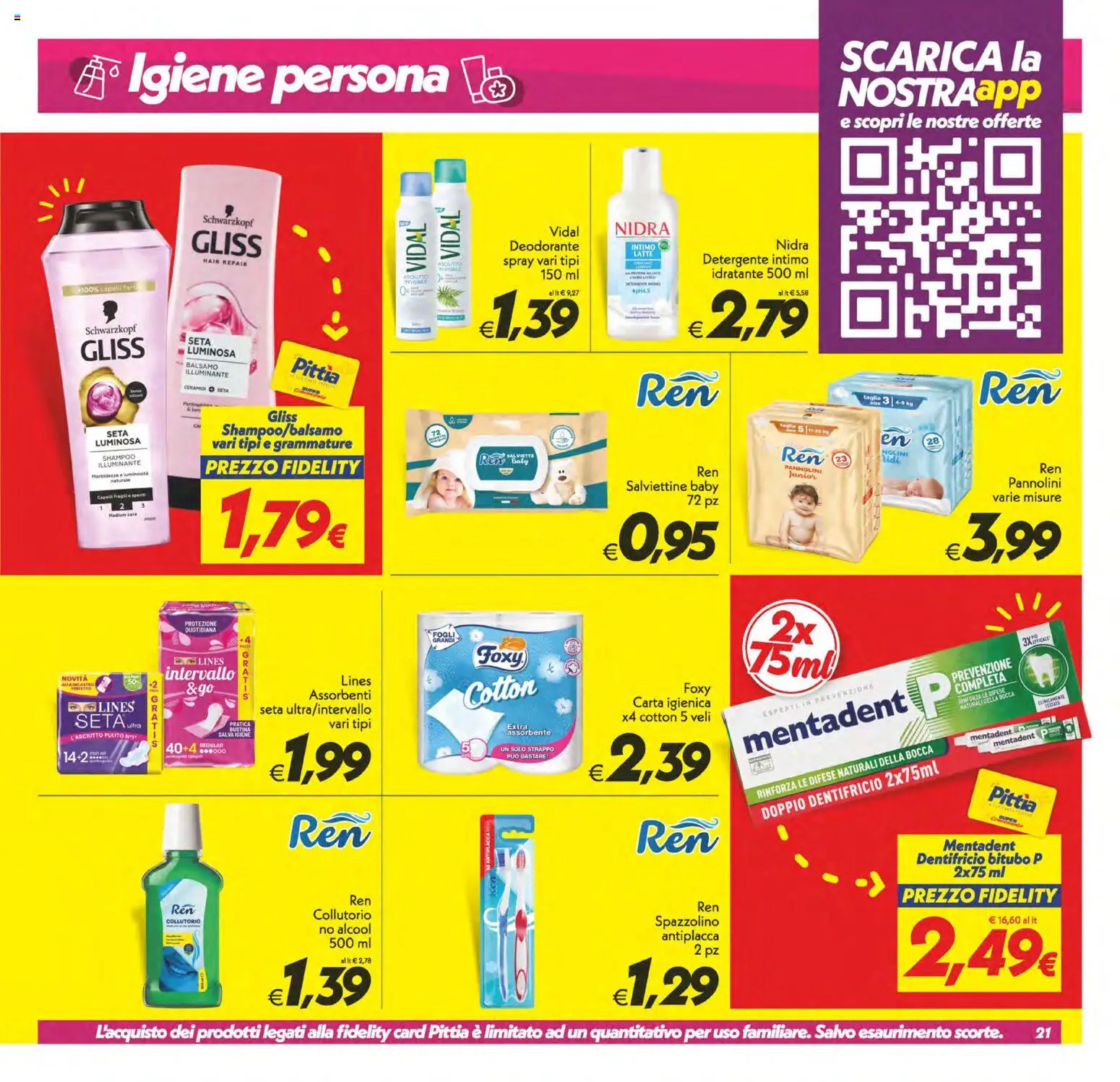 Volantino SuperConveniente del 02/10/2026 | Pagina: 21 | Prodotti: Illuminante, Balsamo, Dentifricio, Assorbenti