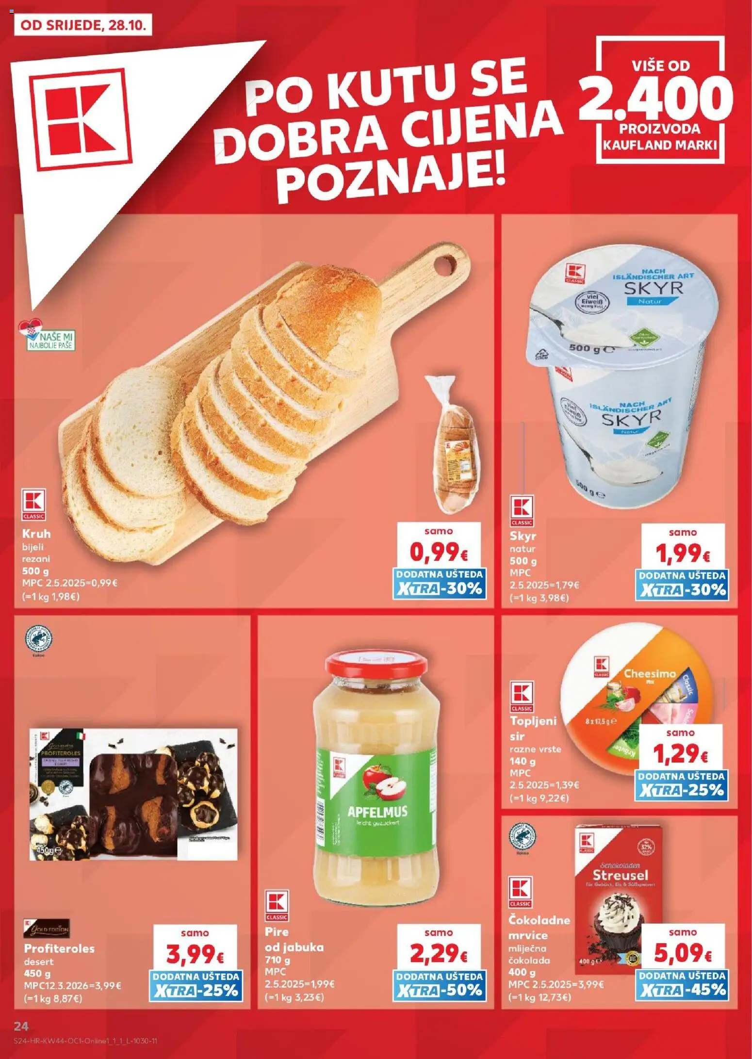 Kaufland katalog | vrijedi od 28.10.2026 | Stranica: 24 | Proizvodi: Kruh, Čokolada, Mlijecna čokolada, Jabuka