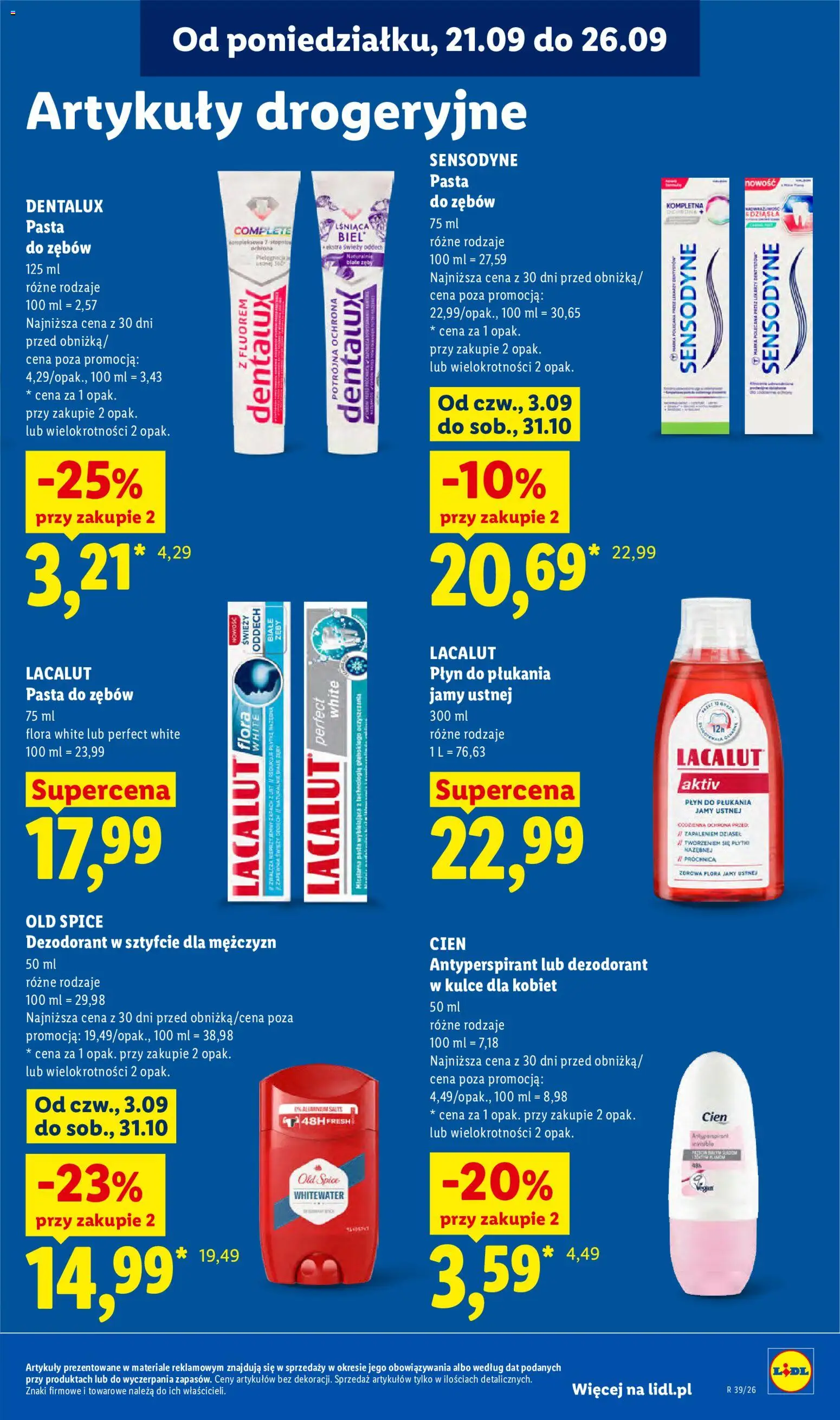 Lidl Polsko leták od 21.09.2026 | Strana: 95 | Produkty: Cien, Old Spice, Flora, Maska