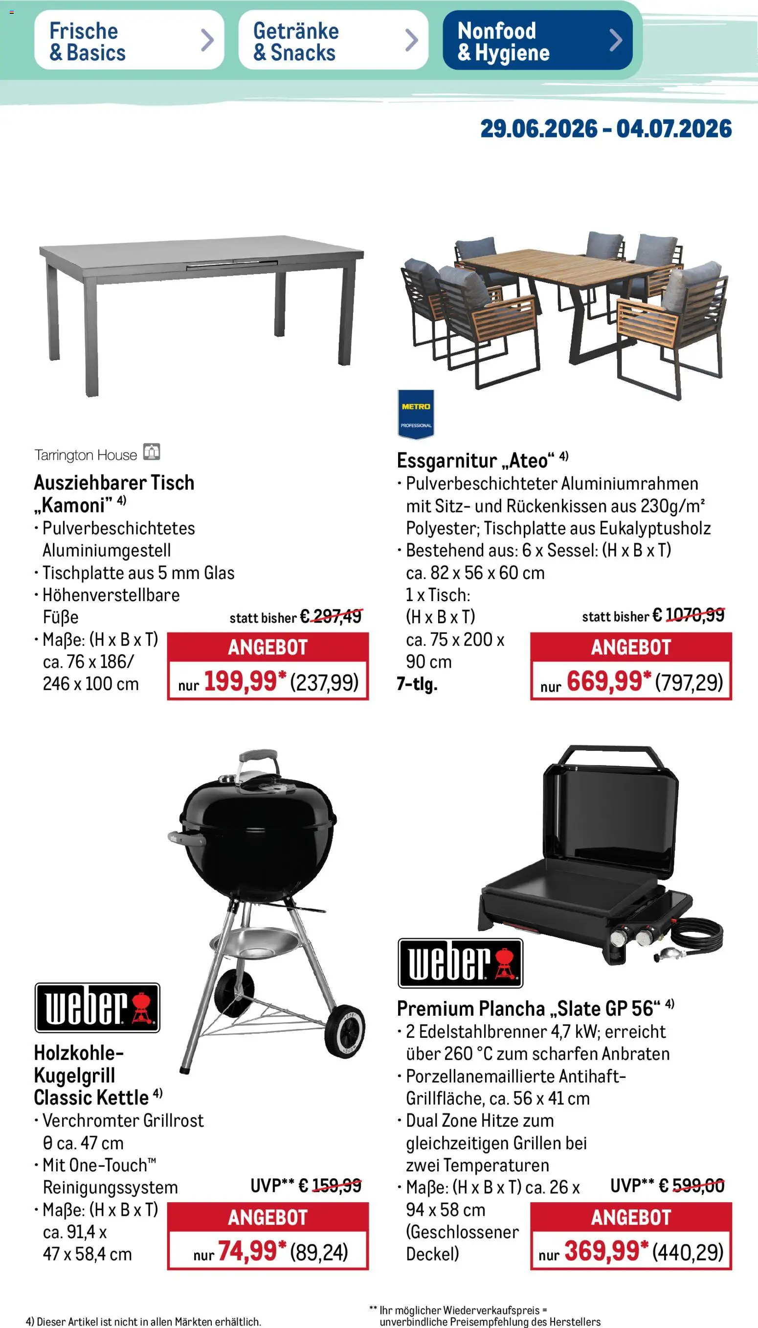 Metro Prospekt – gültig ab 29.06.2026 | Seite: 52 | Produkte: Sessel, Tisch