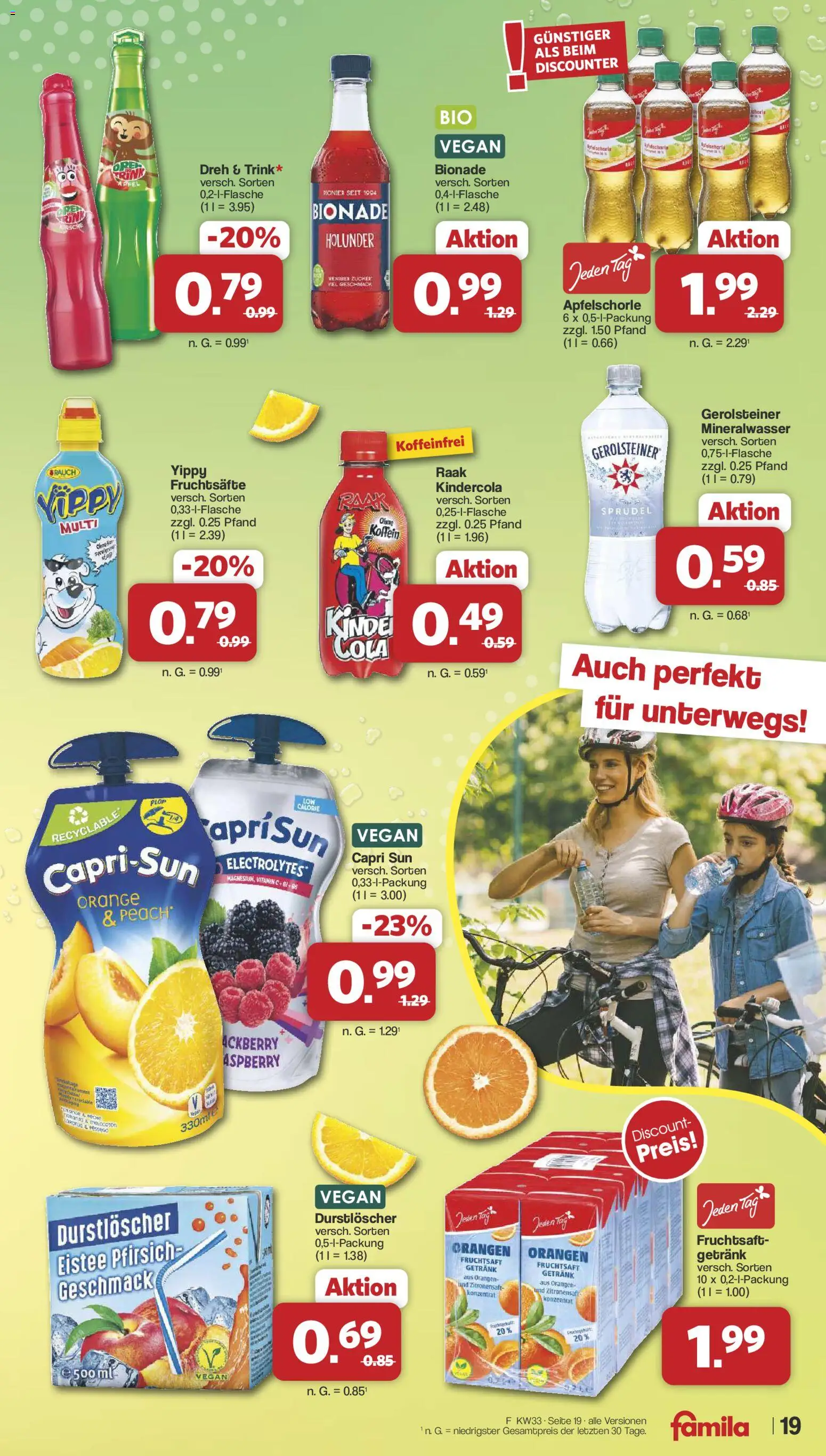 Famila Nordwest Prospekt – gültig ab 10.08.2026 | Seite: 21 | Produkte: Durstloscher, Cola, Zucker, Pfirsich