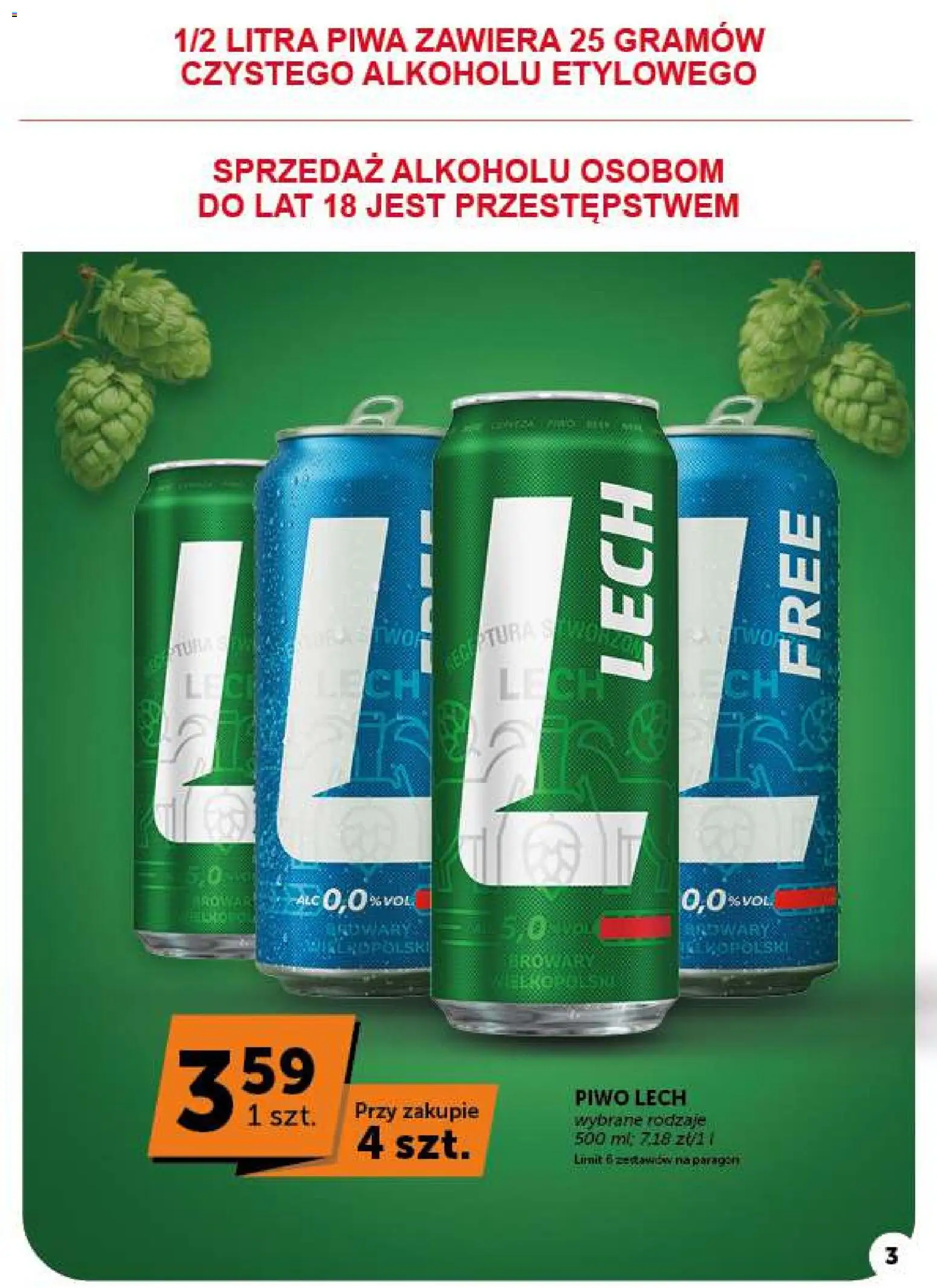 ABC gazetka - Minimarket od 22.10.2026 | Strona: 3 | Produkty: Lech, Piwo