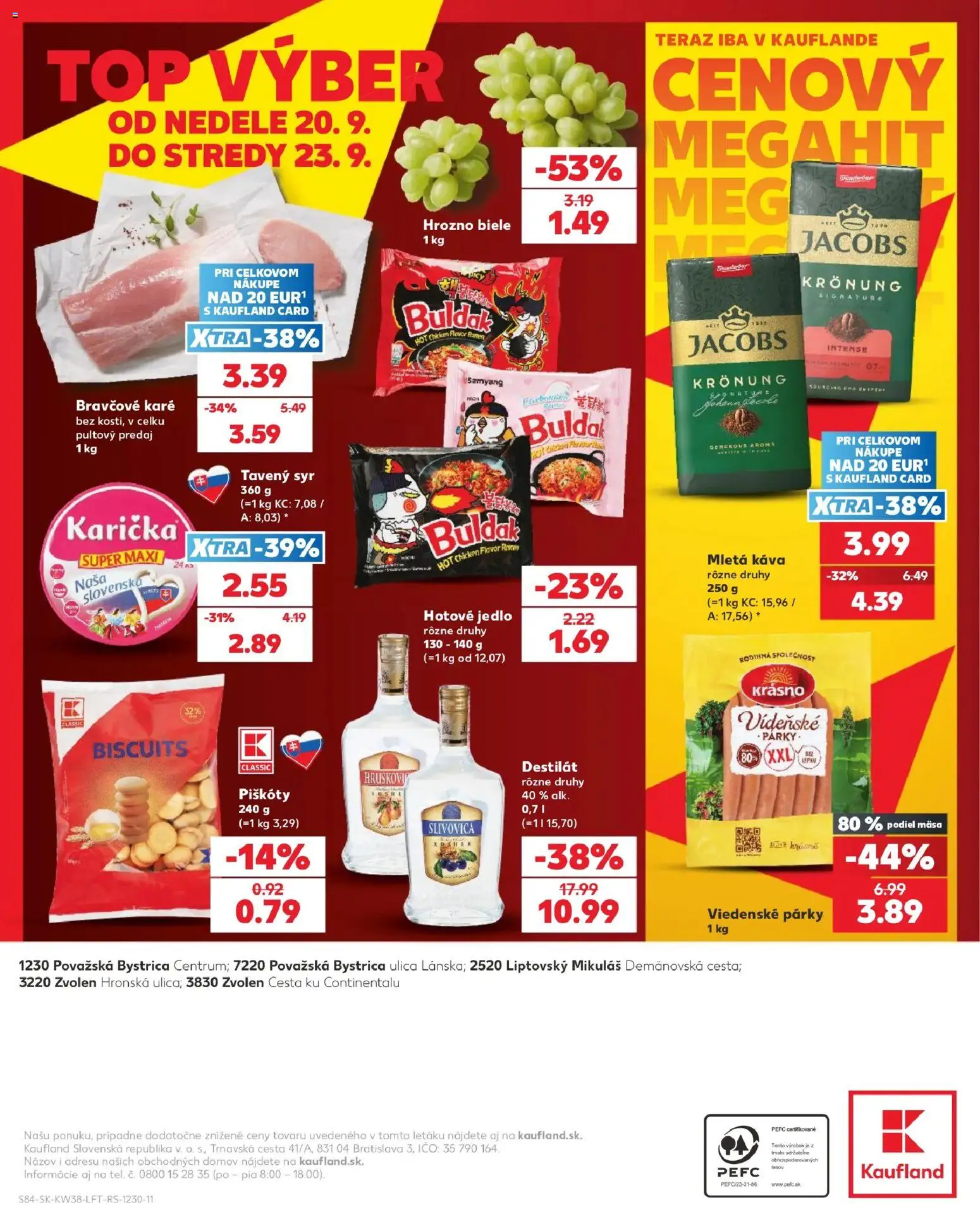Nové Kaufland akcie – leták je platný od 17.09.2026 | Strana: 84 | Produkty: Syr, Káva, Tavený syr, Párky
