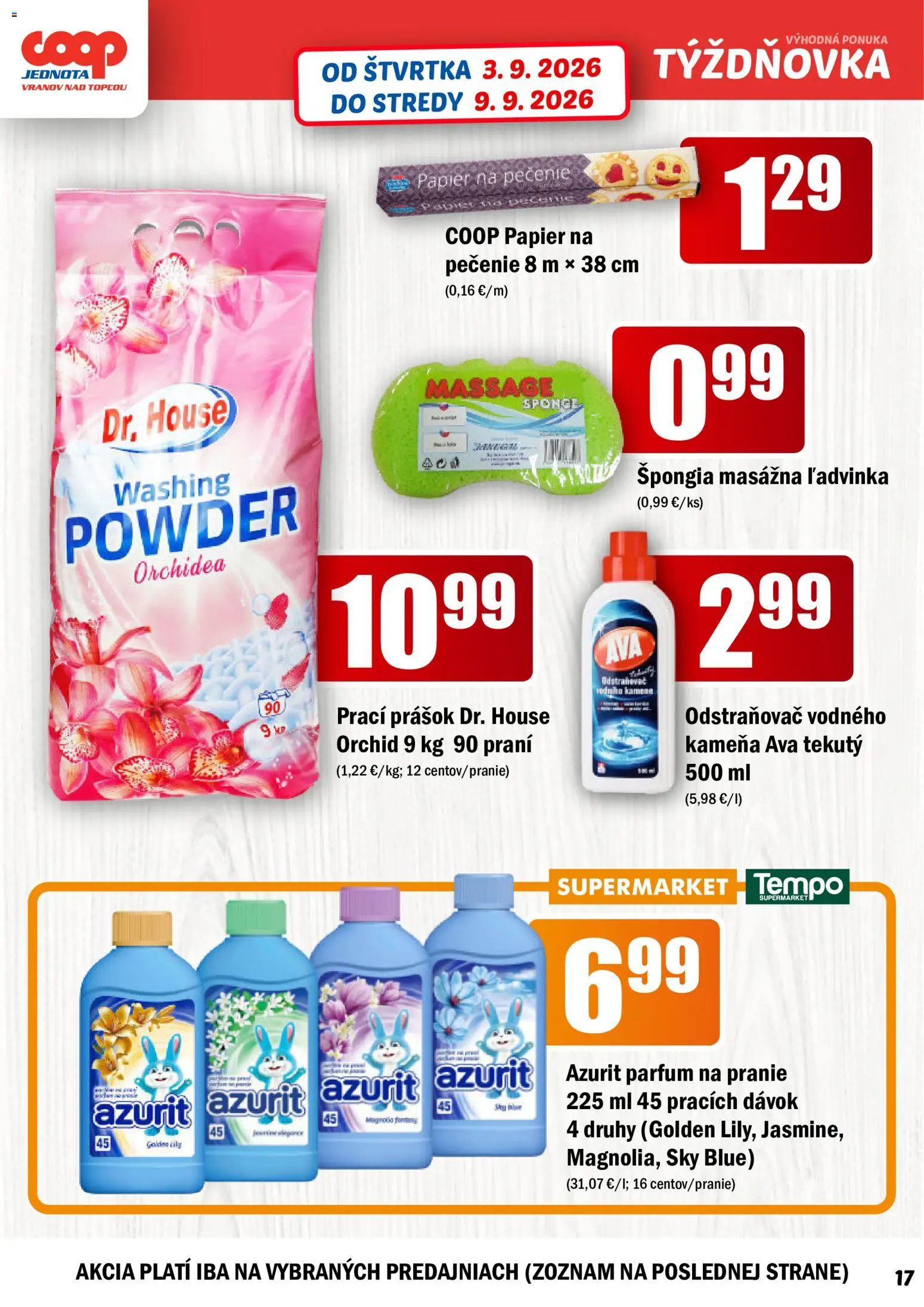 Nové COOP Jednota akcie – leták je platný od 03.09.2026 | Strana: 17