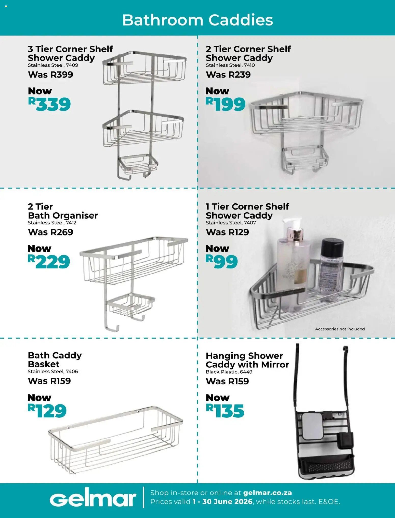 New Gelmar catalogue – valid from 01.06.2026 | Page: 5 | Products: Bath, Shower, Basket, Mirror