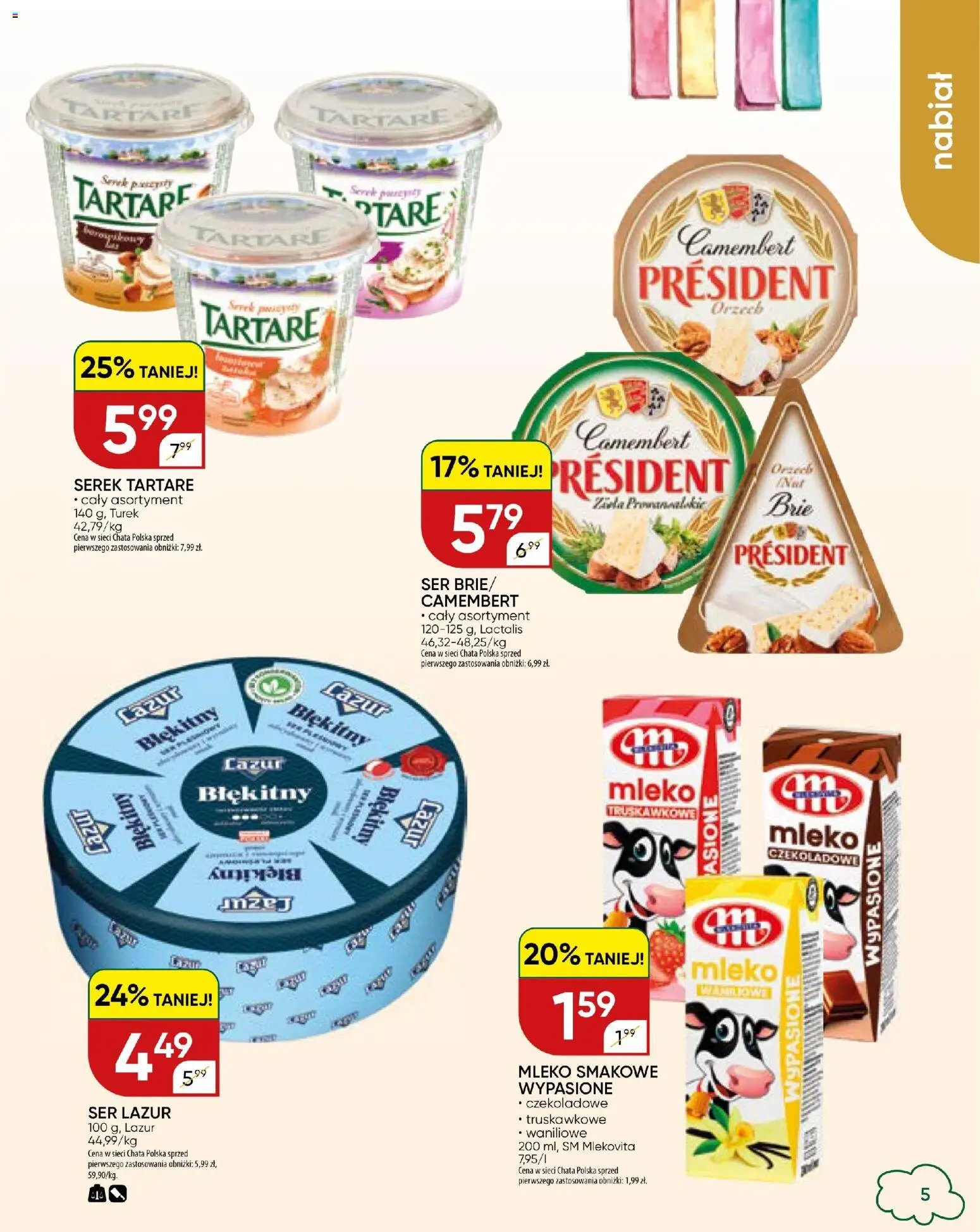 Chata Polska gazetka od 27.08.2026 | Strona: 27 | Produkty: Serek, Mleko czekoladowe, Mleko, Ser