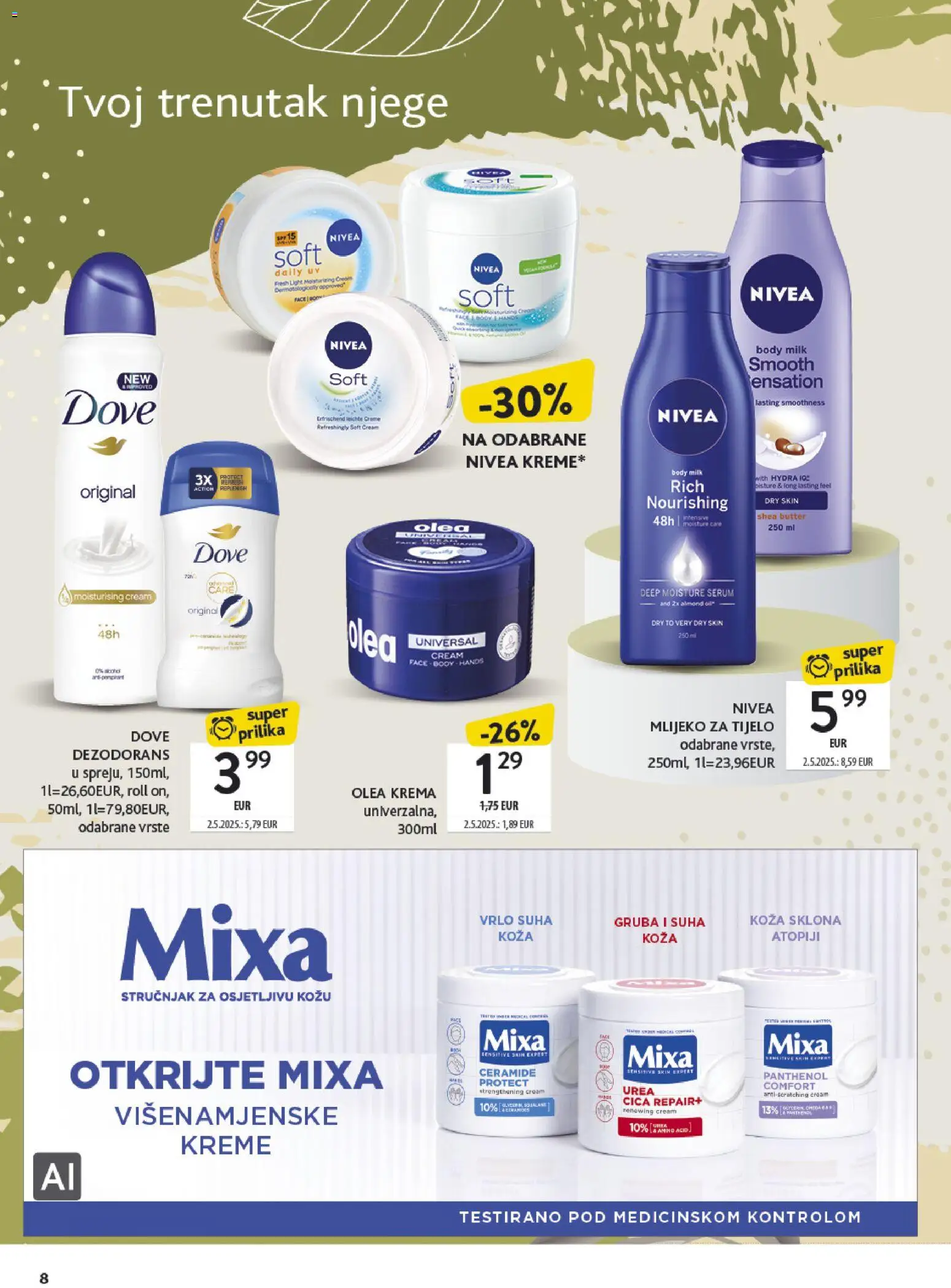 Konzum HR akciós ujság - amely érvényes a következő dátumtól: 2026.09.21. | Oldal: 8 | Termékek: Dove, Body, Nivea