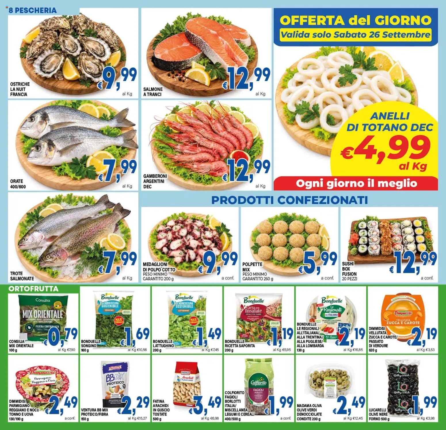 Volantino DEM del 23/09/2026 | Pagina: 8 | Prodotti: Verdure, Carote, Olive, Zucca