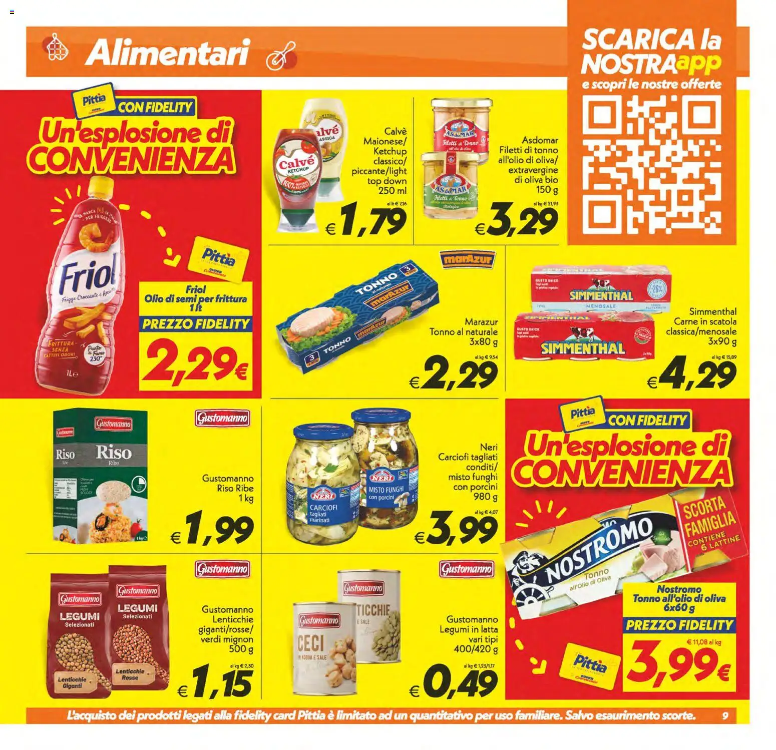 Volantino SuperConveniente del 22/09/2026 | Pagina: 9 | Prodotti: Lenticchie rosse, Ceci, Tonno al naturale, Carne
