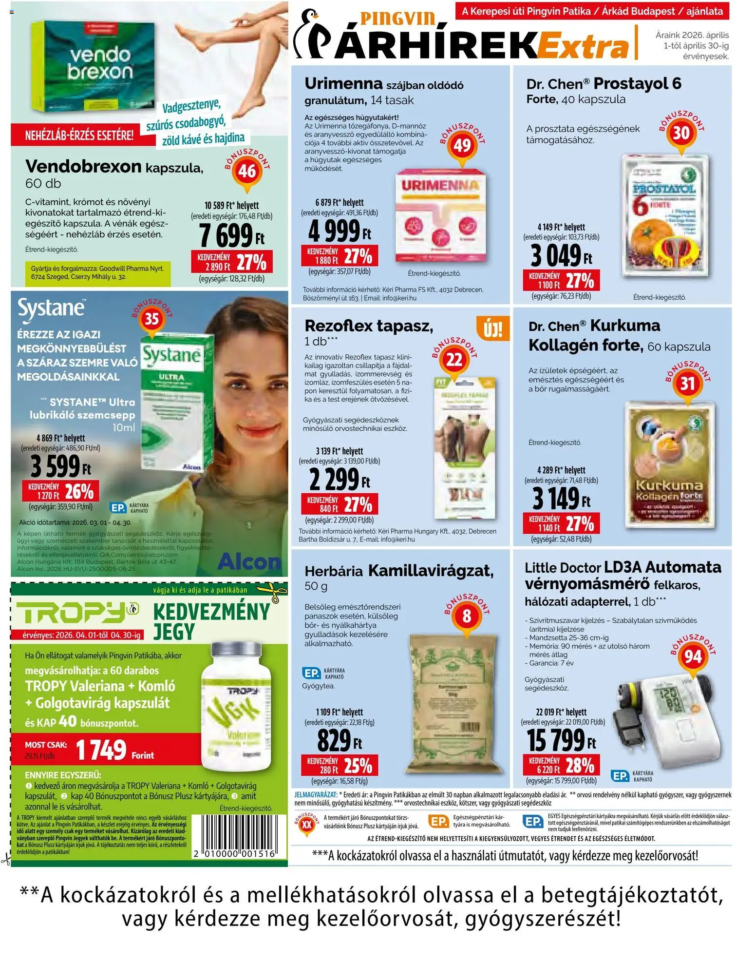 Pingvin Patika akciós ujság - amely érvényes a következő dátumtól: 01.04.2026 | Oldal: 14 | Termékek: Hajdina, Kollagén, Kurkuma, Bor
