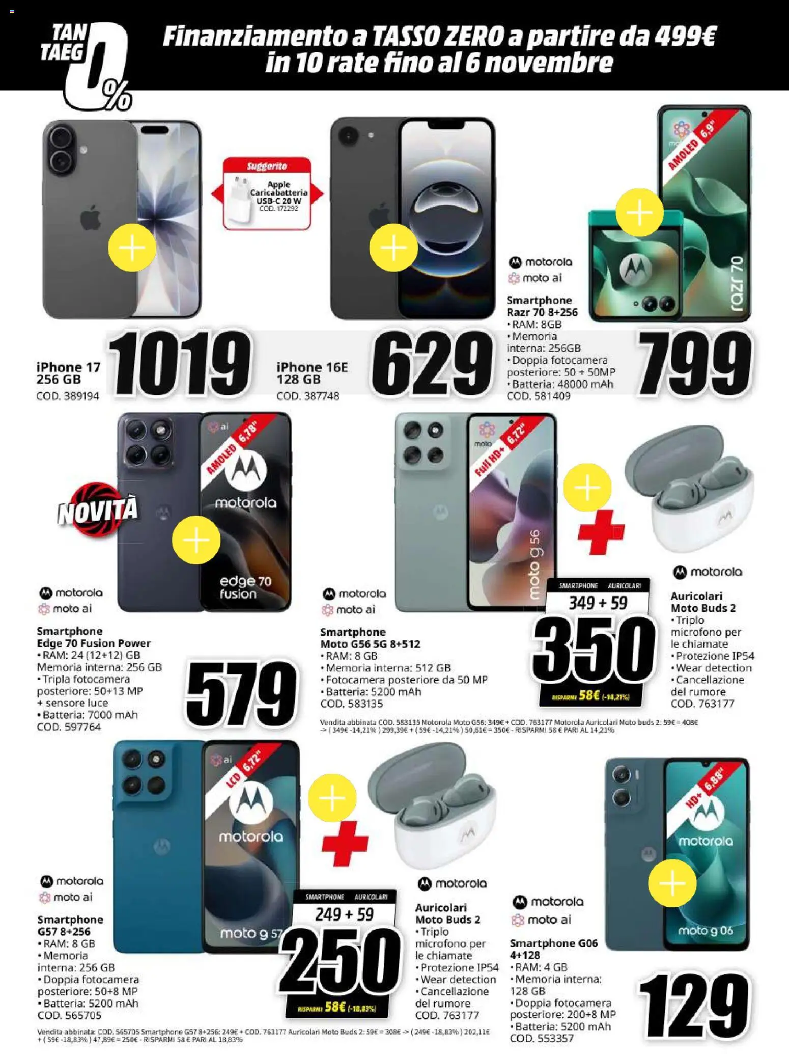 Volantino Media World del 30/10/2026 | Pagina: 5 | Prodotti: Auricolari, Iphone, Fotocamera, Batteria