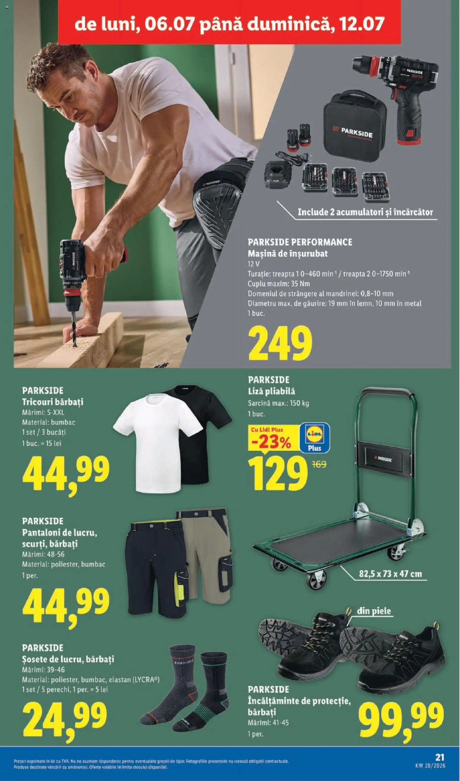Noul catalog Lidl – valabil de la 06.07.2026 | Pagină: 21 | Produse: Bornoz takımı, Pantaloni, Șosete