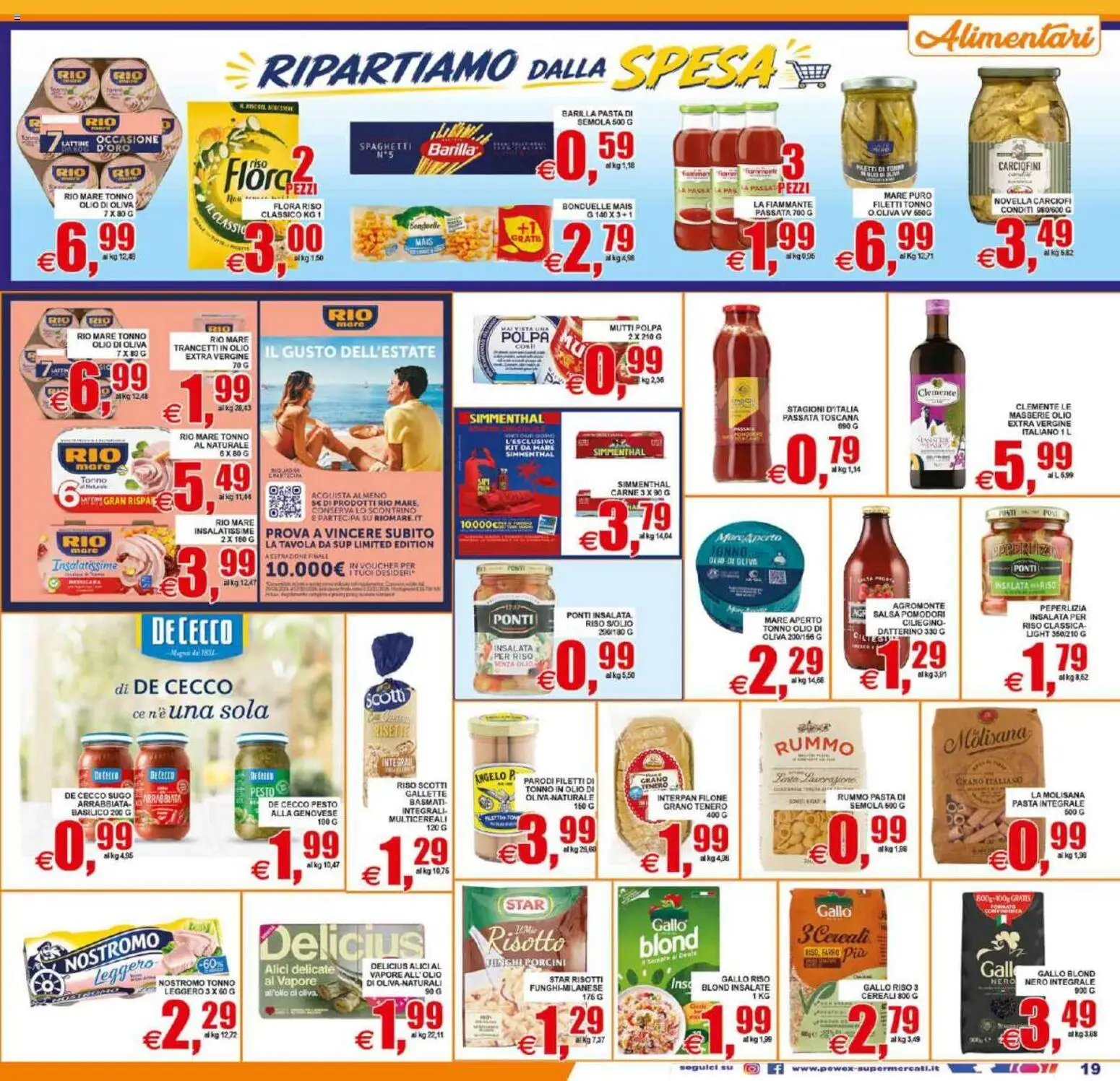Volantino Pewex del 21/08/2026 | Pagina: 19 | Prodotti: Pasta di semola, Pomodori, Pesto, Mutti