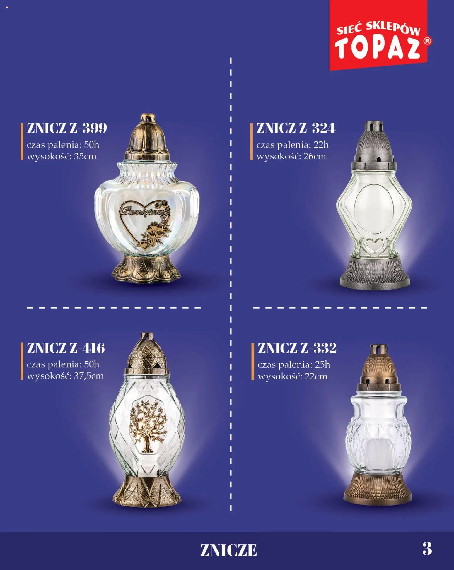 Topaz gazetka - Znicze od 09.10.2026 | Strona: 3 | Produkty: Znicze
