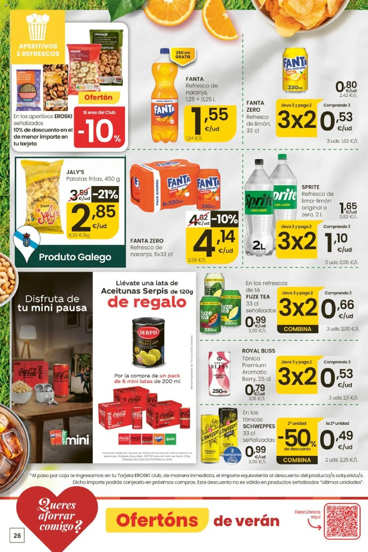 Eroski Ofertóns de verán │ válido desde el 28.05.2026 | Página: 26 | Productos: Té, Πρίζες, Caja