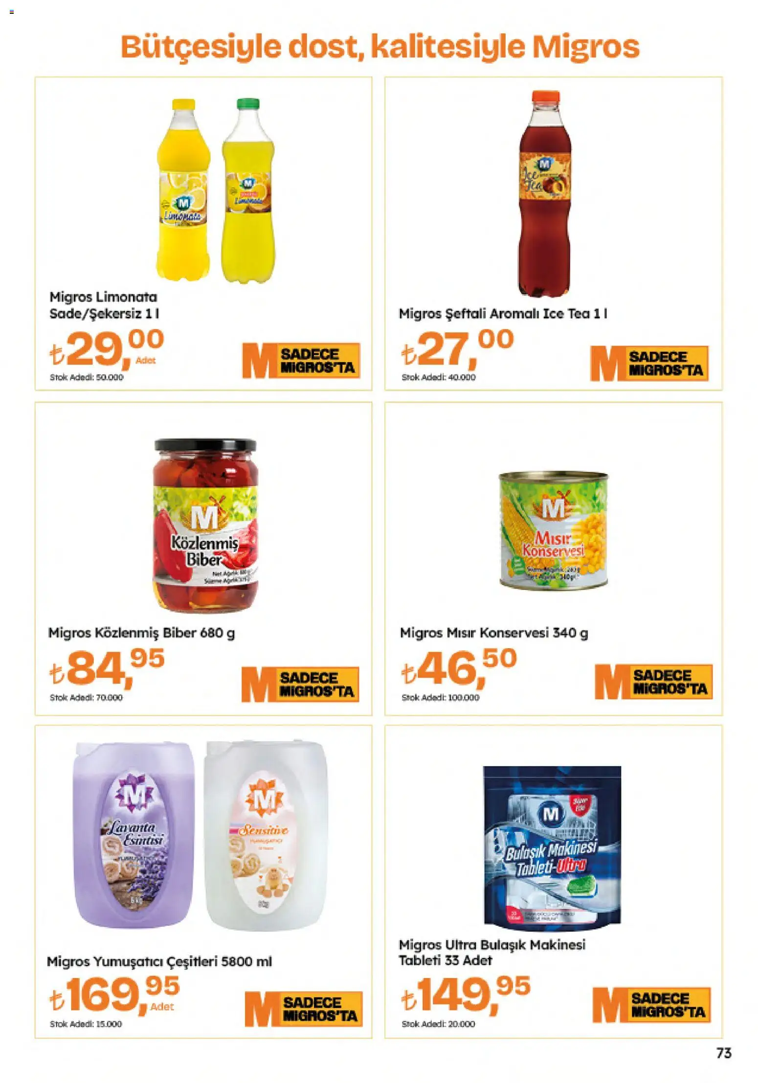 Migros Katalog - 5M Migroskop Dijital - 04.06.2026 tarihinden itibaren geçerlidir | Sayfa: 73 | Ürünler: Limonata, Şeftali, Mısır, Bulaşık makinesi