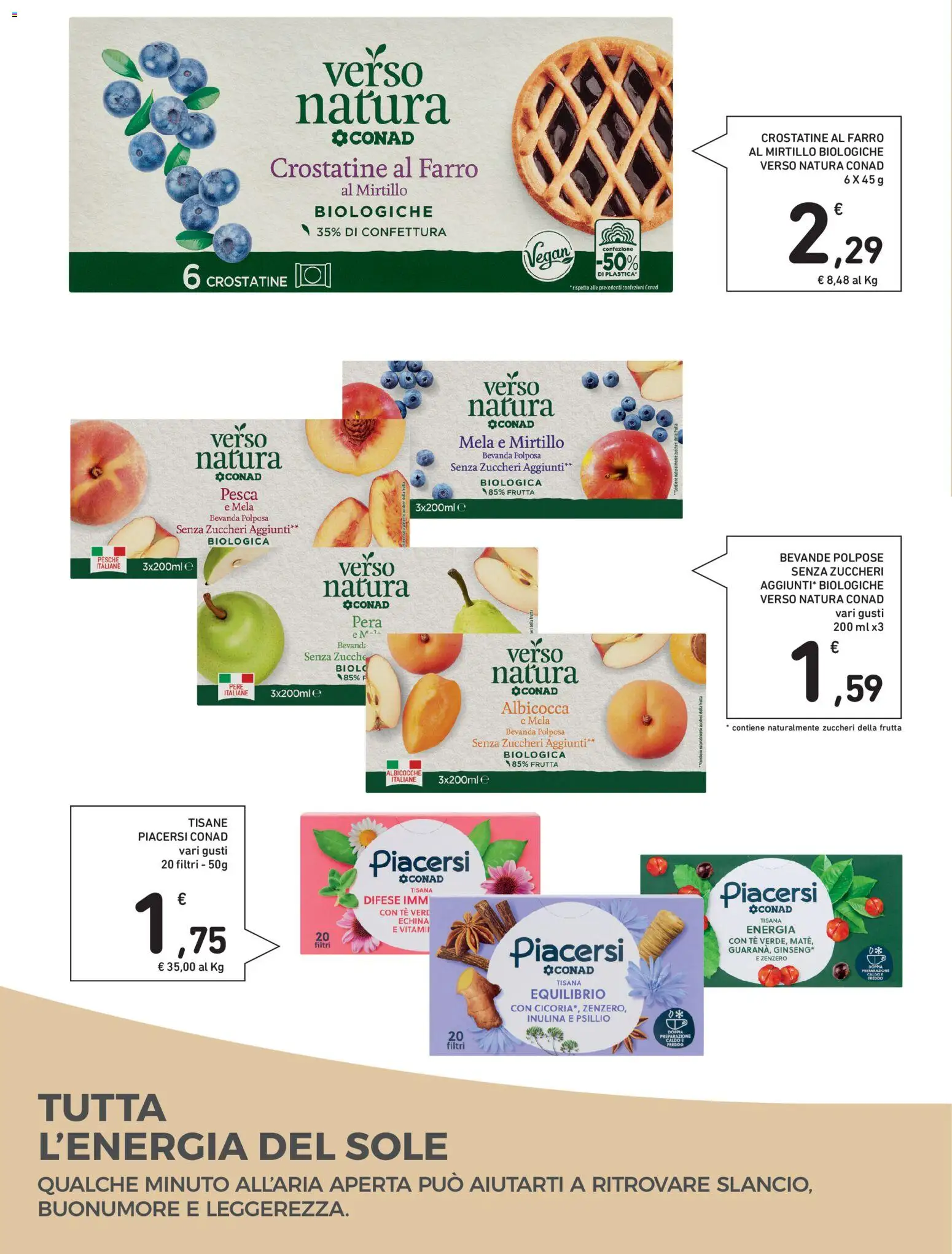 Volantino Spazio Conad del 21/10/2026 | Pagina: 8 | Prodotti: Tisana, Bevande, Pesca, Pera