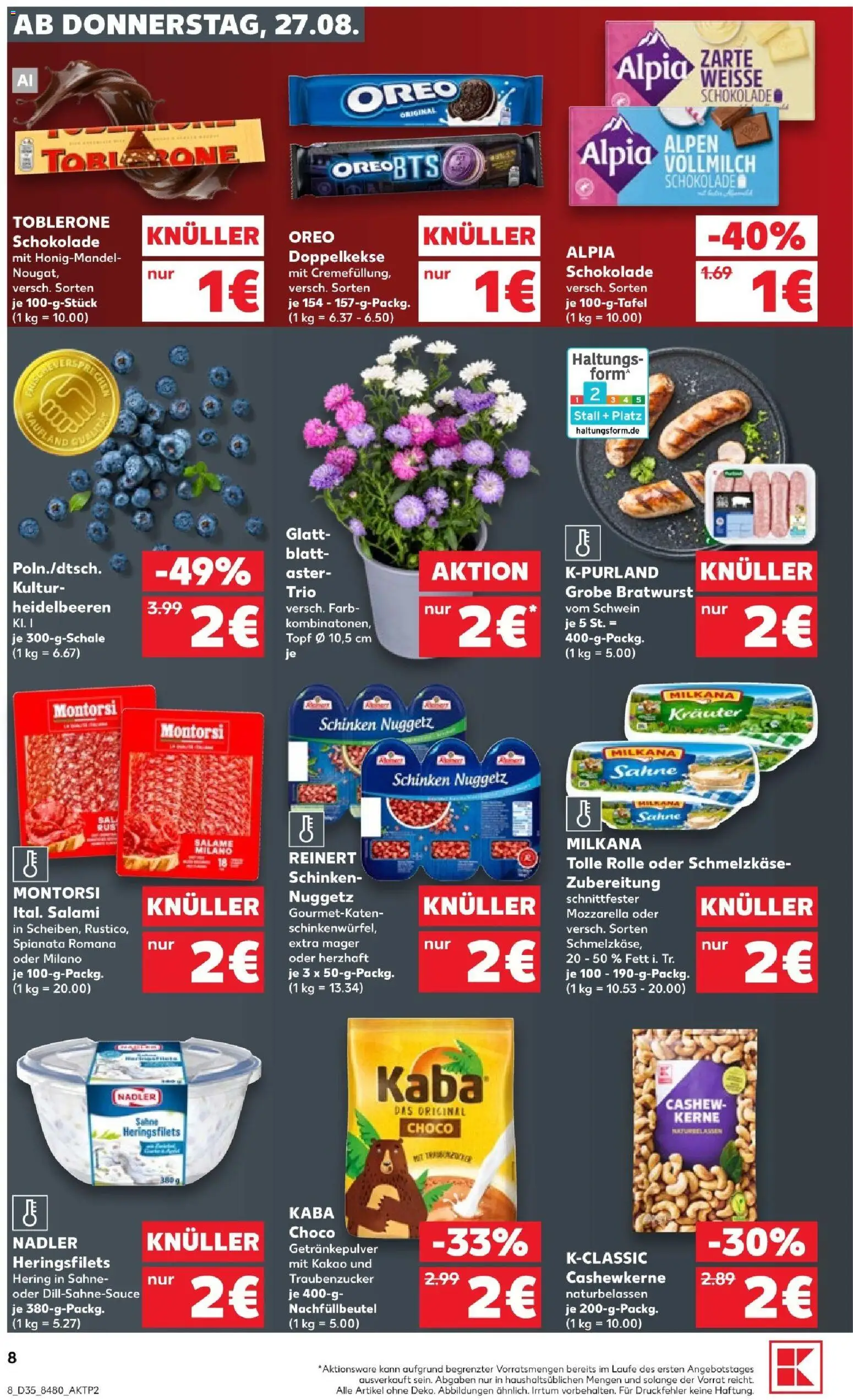 Kaufland Německo leták - Stuttgart od 27.08.2026 | Strana: 10 | Produkty: Cordon Bleu, Milka, Sekt, Forma
