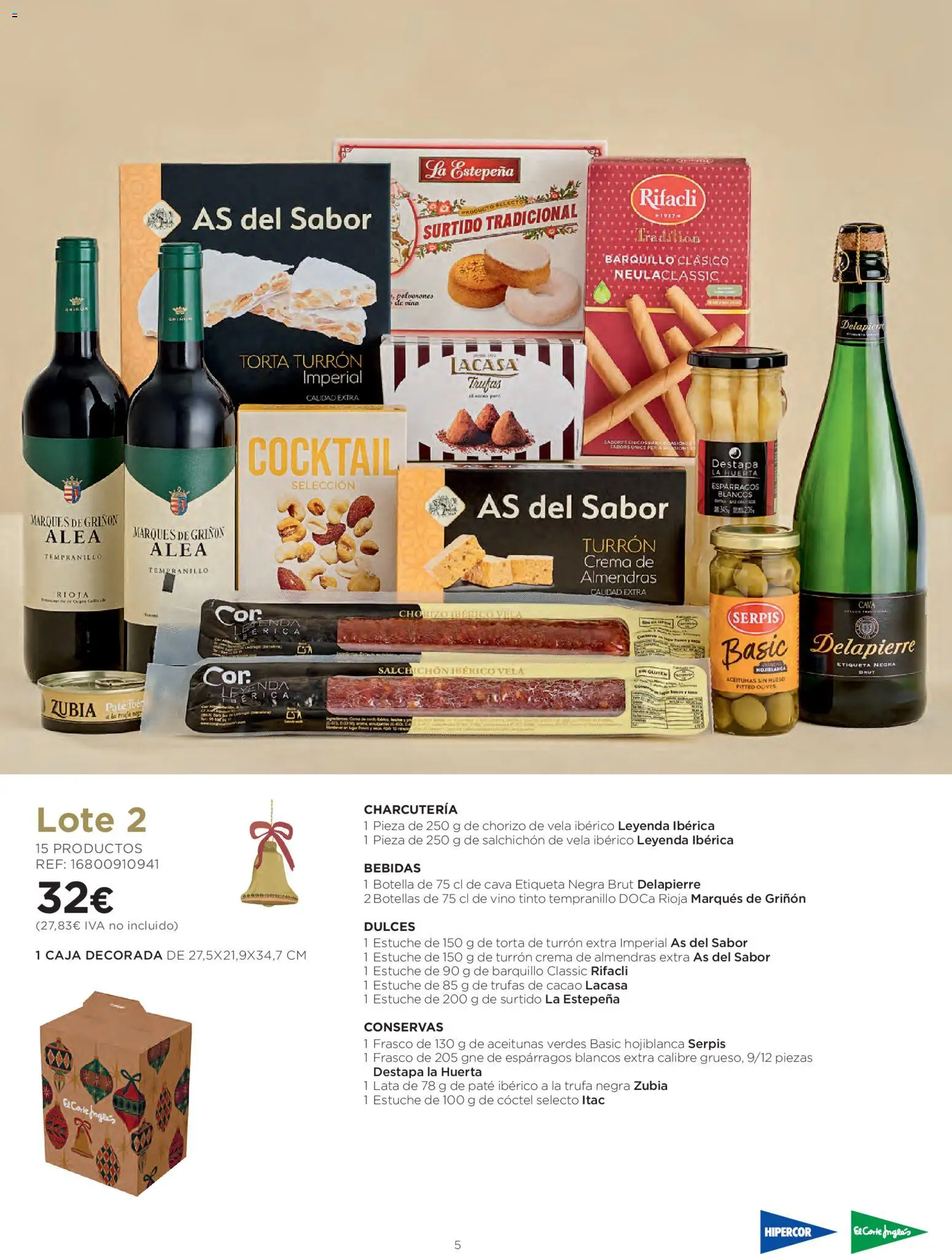 El Corte Inglés Cestas Navidad 2026 Cataluňa │ válido desde el 08/10/2026 | Página: 5 | Productos: Puré, Paté, Vela, Dulces