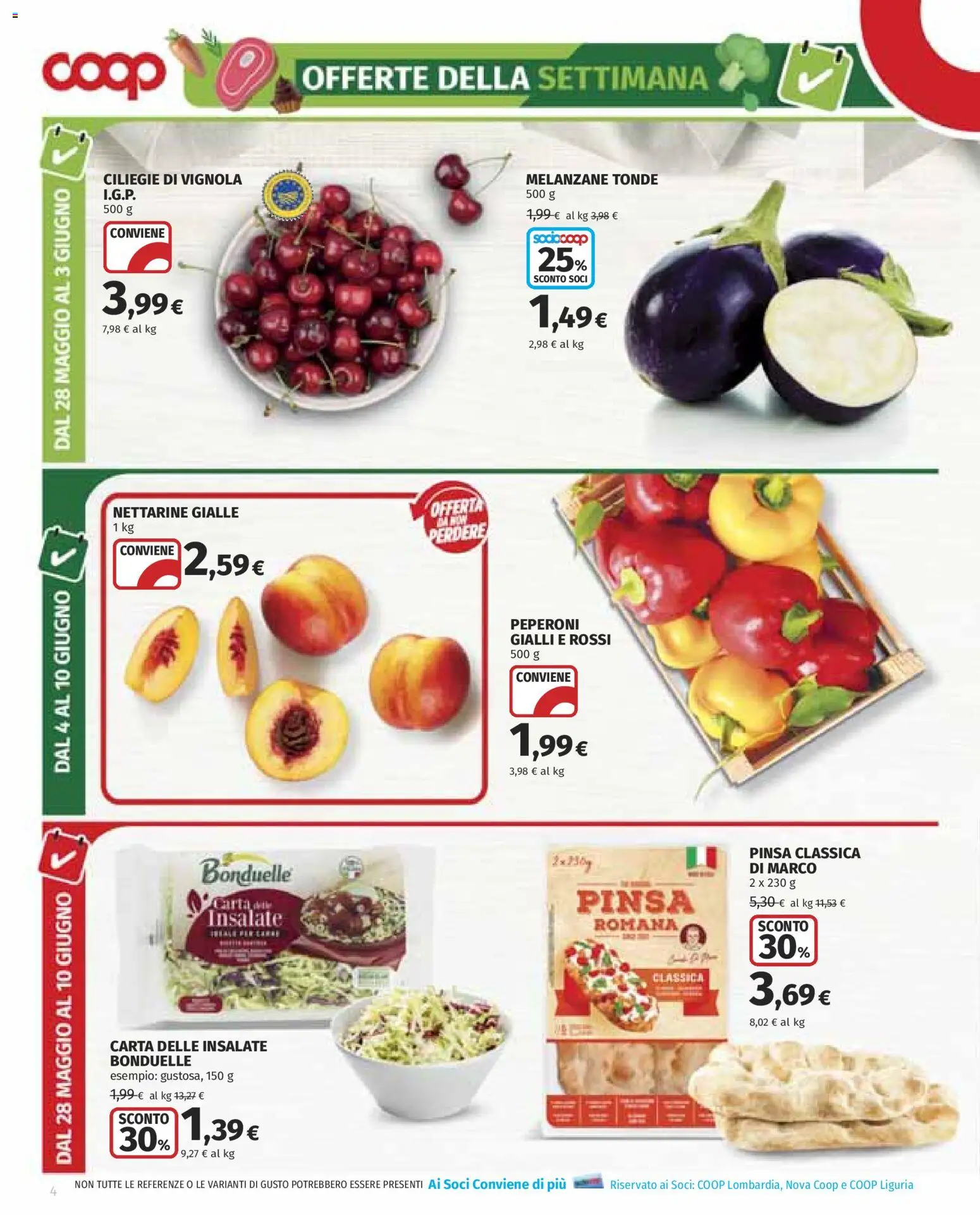 Volantino COOP del 28.05.2026 | Pagina: 4 | Prodotti: Peperoni, Melanzane