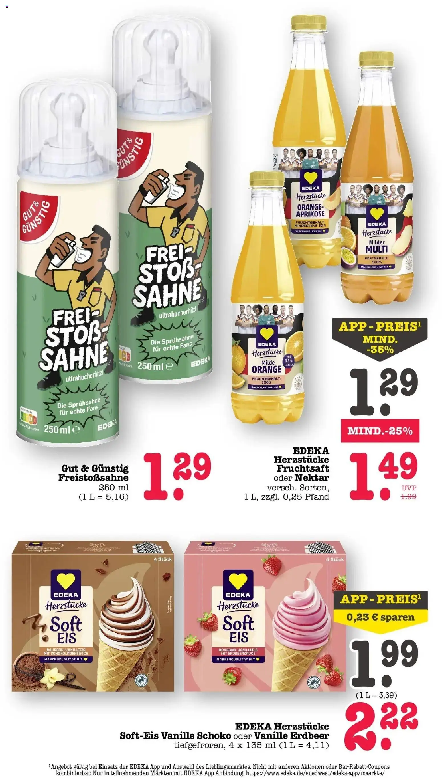 Edeka prospekt Bühlertal – gültig ab 22.06.2026 | Seite: 26 | Produkte: Bourbon, Fruchtsaft, Sahne
