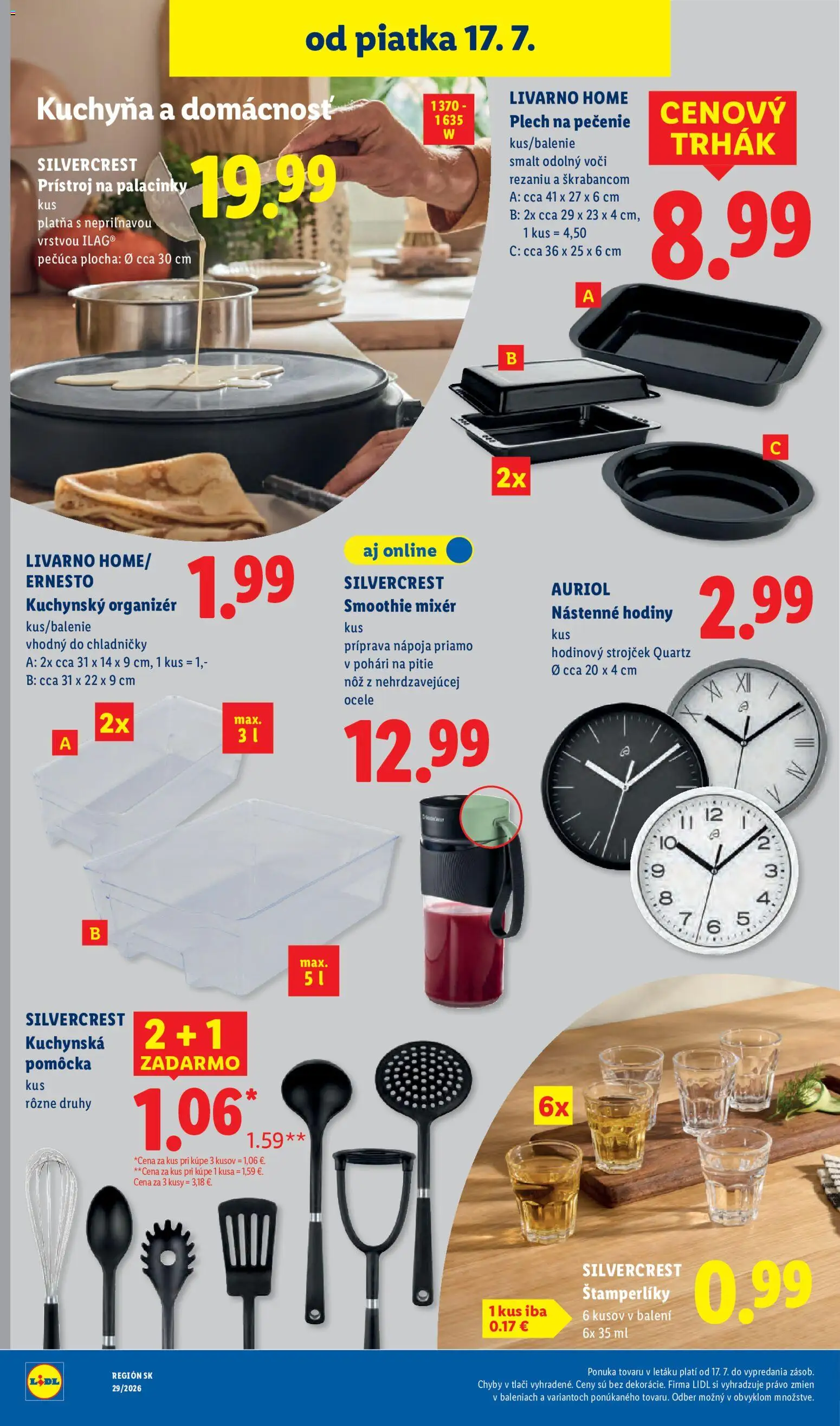 Nové Lidl akcie – leták je platný od 13.07.2026 | Strana: 84 | Produkty: Organizér, Kuchyňa, Nástenne hodiny, Hodiny