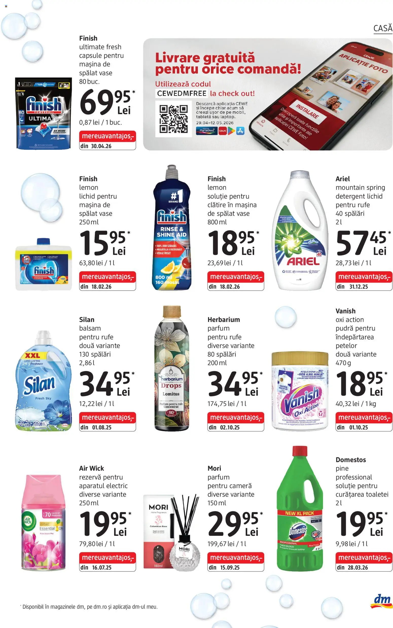 Noul catalog DM drogeriemarkt – valabil de la 28.05.2026 | Pagină: 21 | Produse: Mașină De Spălat Vase, Detergent, Capsule pentru mașina de spălat, Çelik Mama ve Su Kabı