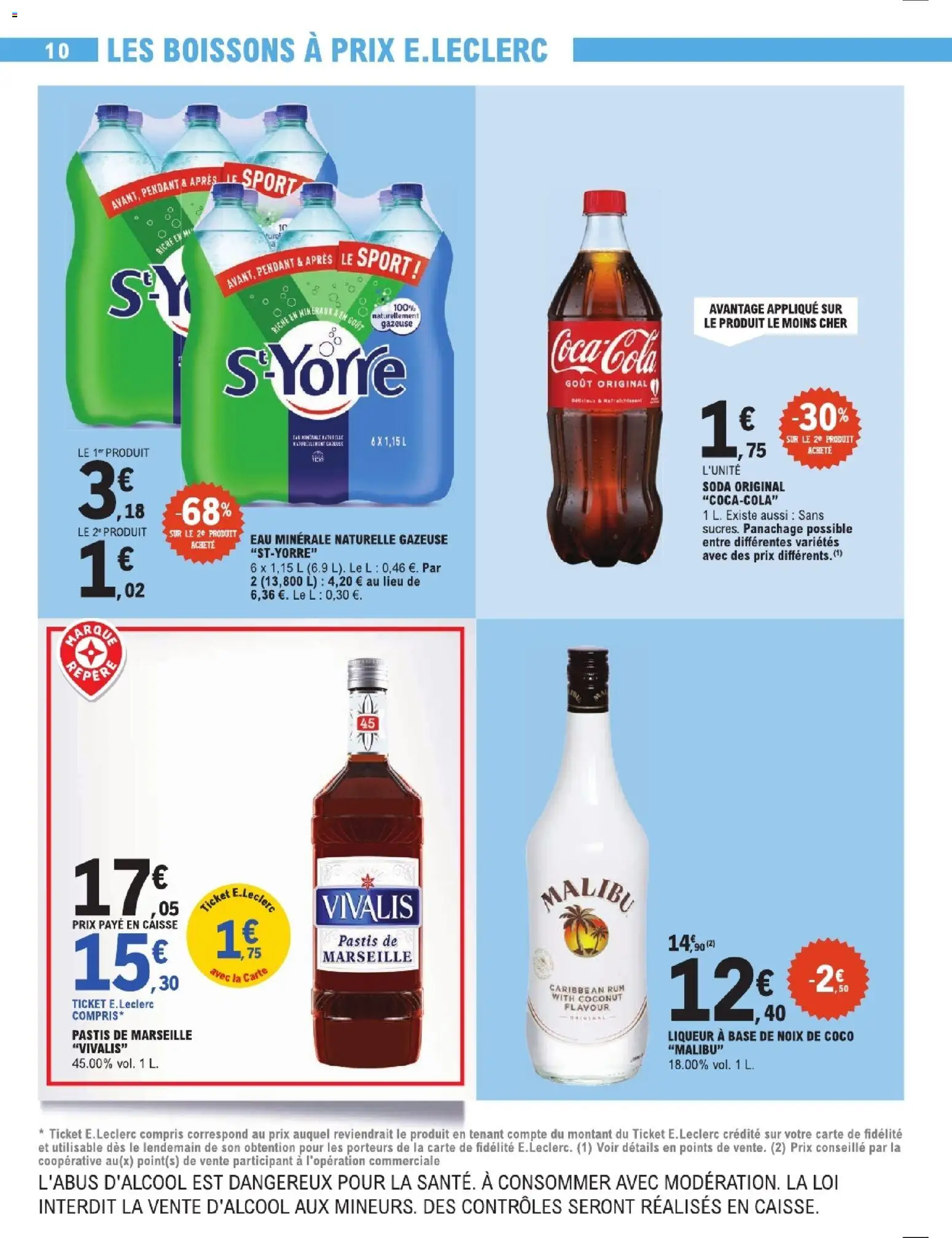 {H1} | Page: 10 | Produits: Eau minérale, Soda, Coco, Noix