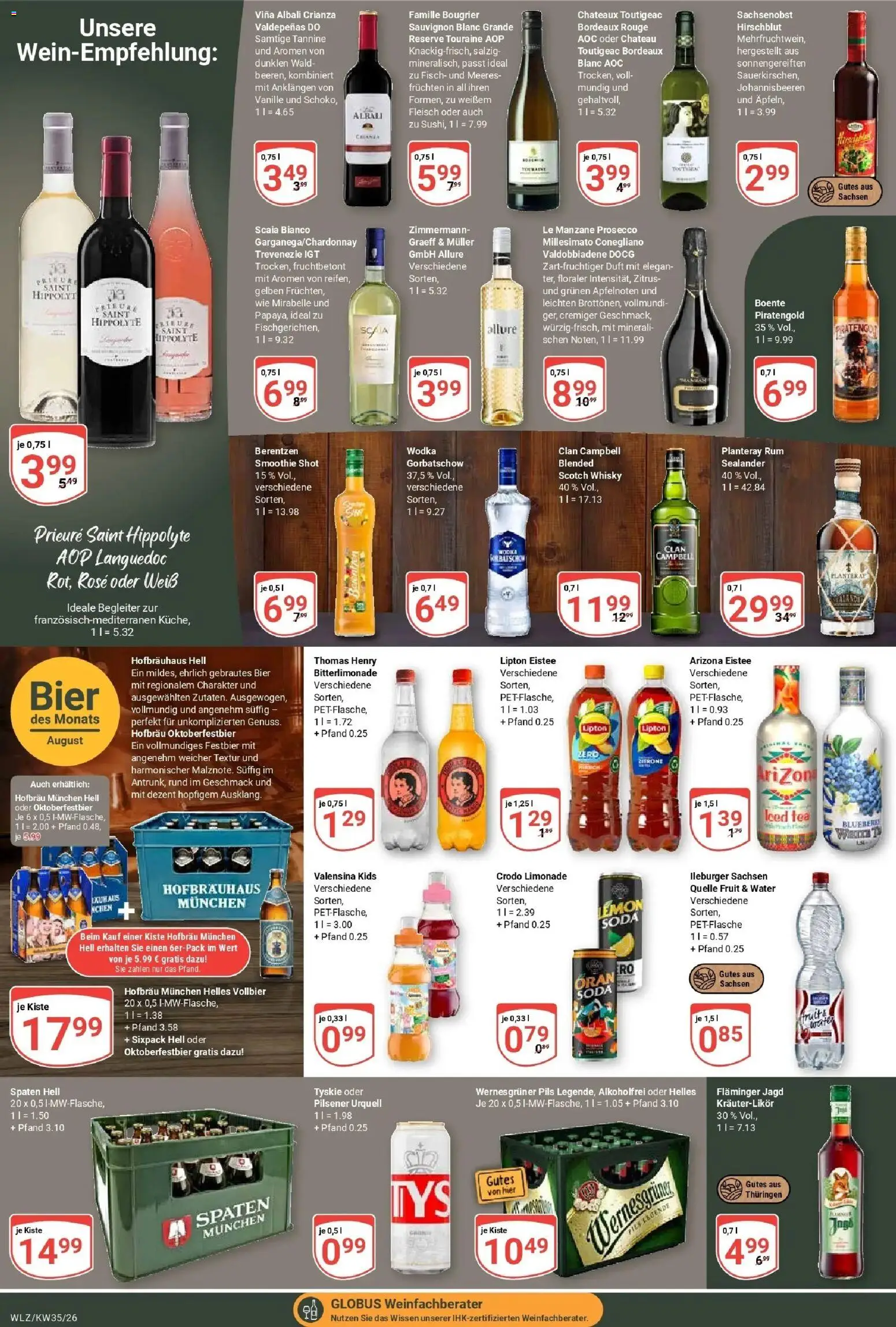 Globus Prospekt Weischlitz (ab 24.08.2026) » Angebote online | Seite: 19 | Produkte: Whisky, Rouge, Fisch, Wodka