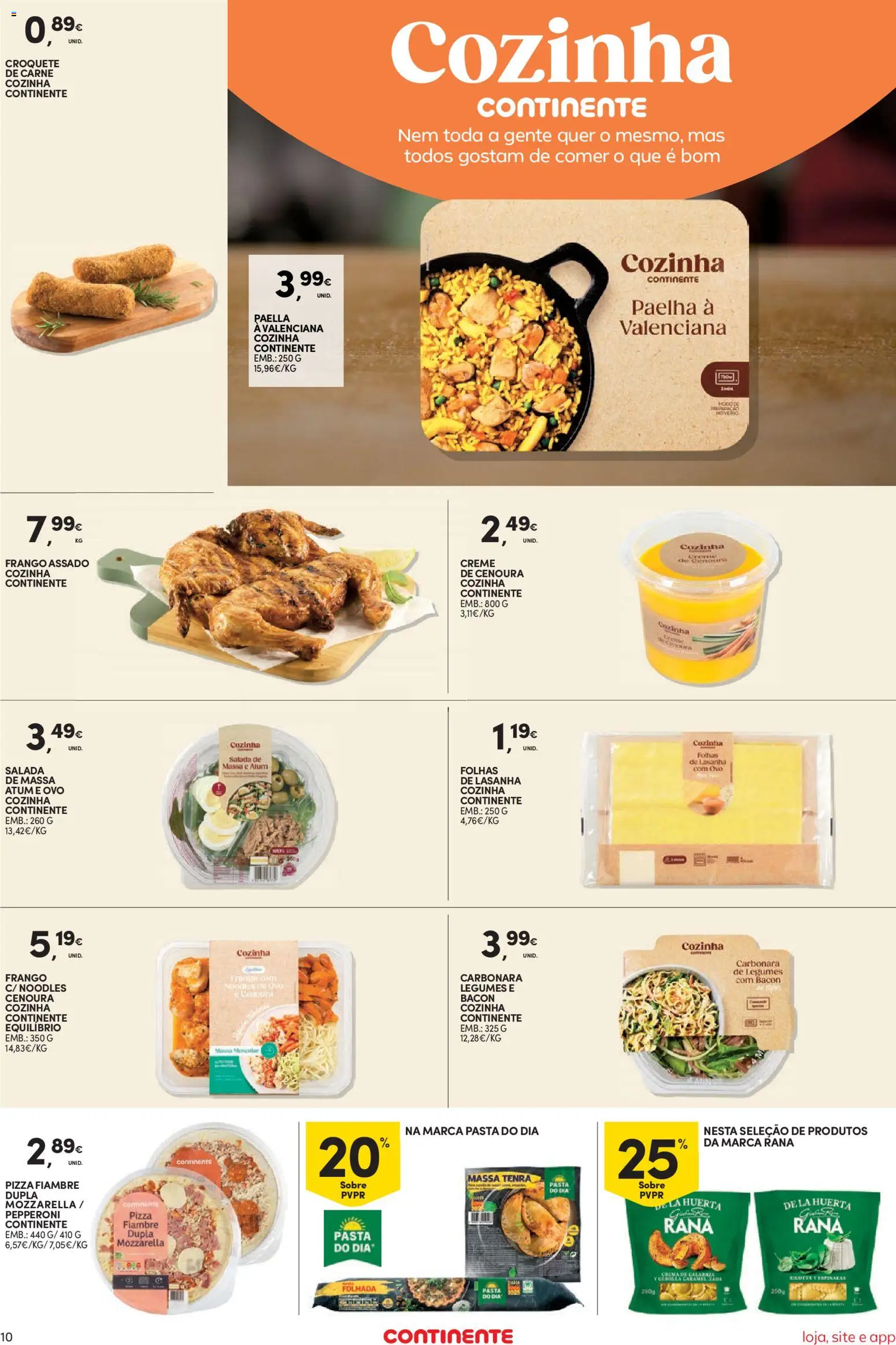 Continente Semanal Continente Bom Dia │ válido de 26.05.2026 | Página: 10 | Produtos: Bacon, Frango, Lasanha, Carne