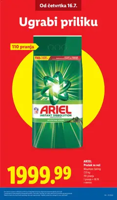 Lidl katalog - pregled Lidl kataloga - važi od 16.07.2026 | Strana: 11 | Proizvode: Ariel, Prašak za veš