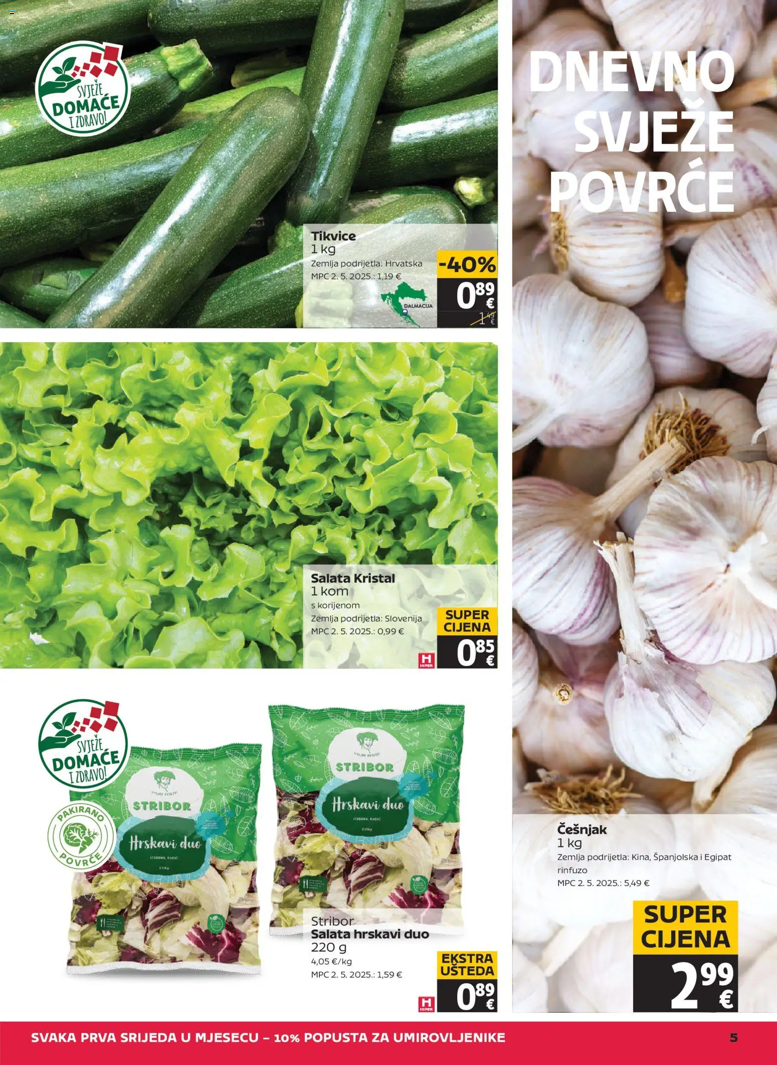 Tommy katalog | vrijedi od 28.05.2026 | Stranica: 5 | Proizvodi: Tikvice, Salata, Povrće, Češnjak