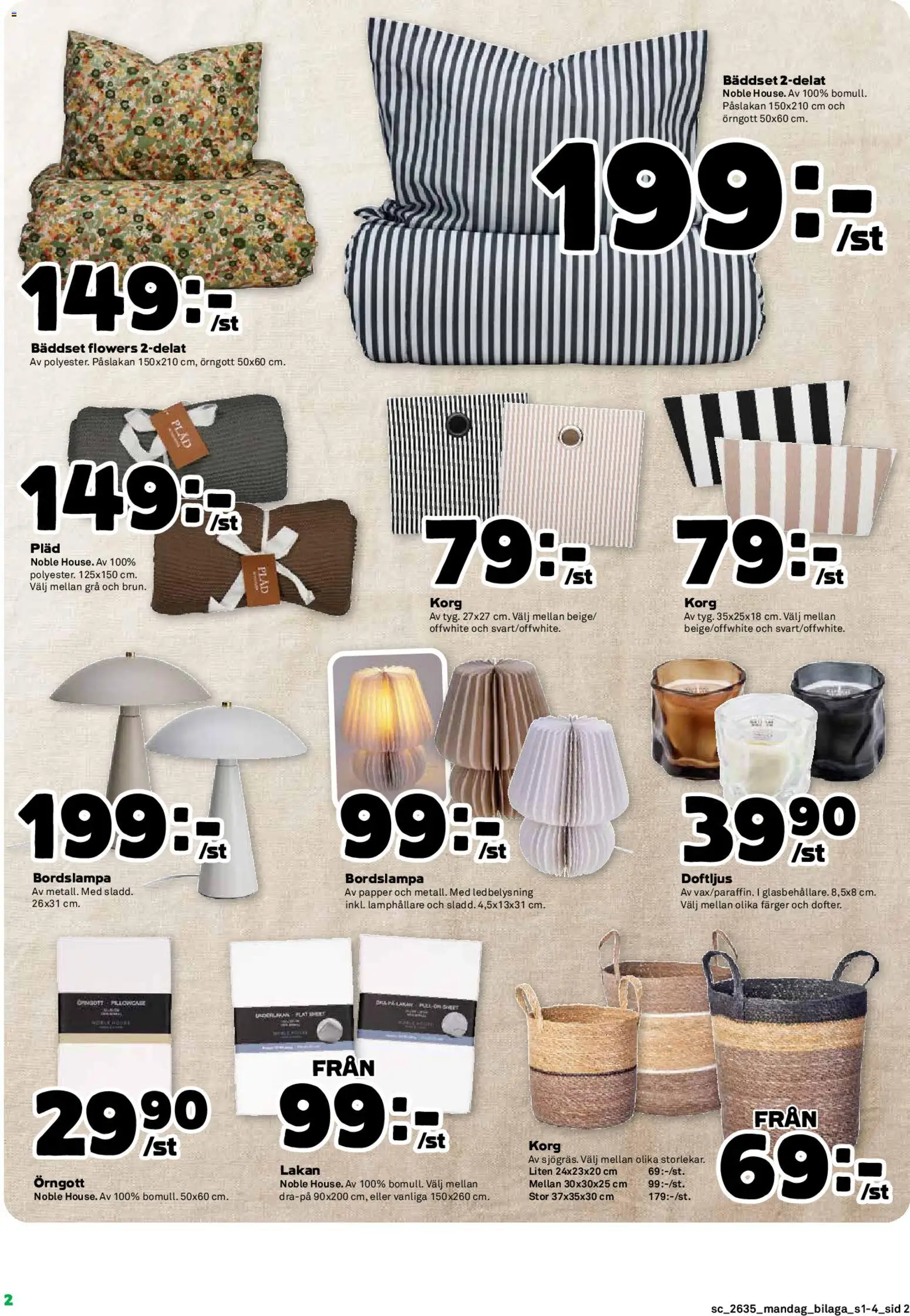 Stora Coop reklamblad aktuell från 24/08/2026 | Sida: 18 | Produkter: Örngott, Belysning, Bäddset, Korg