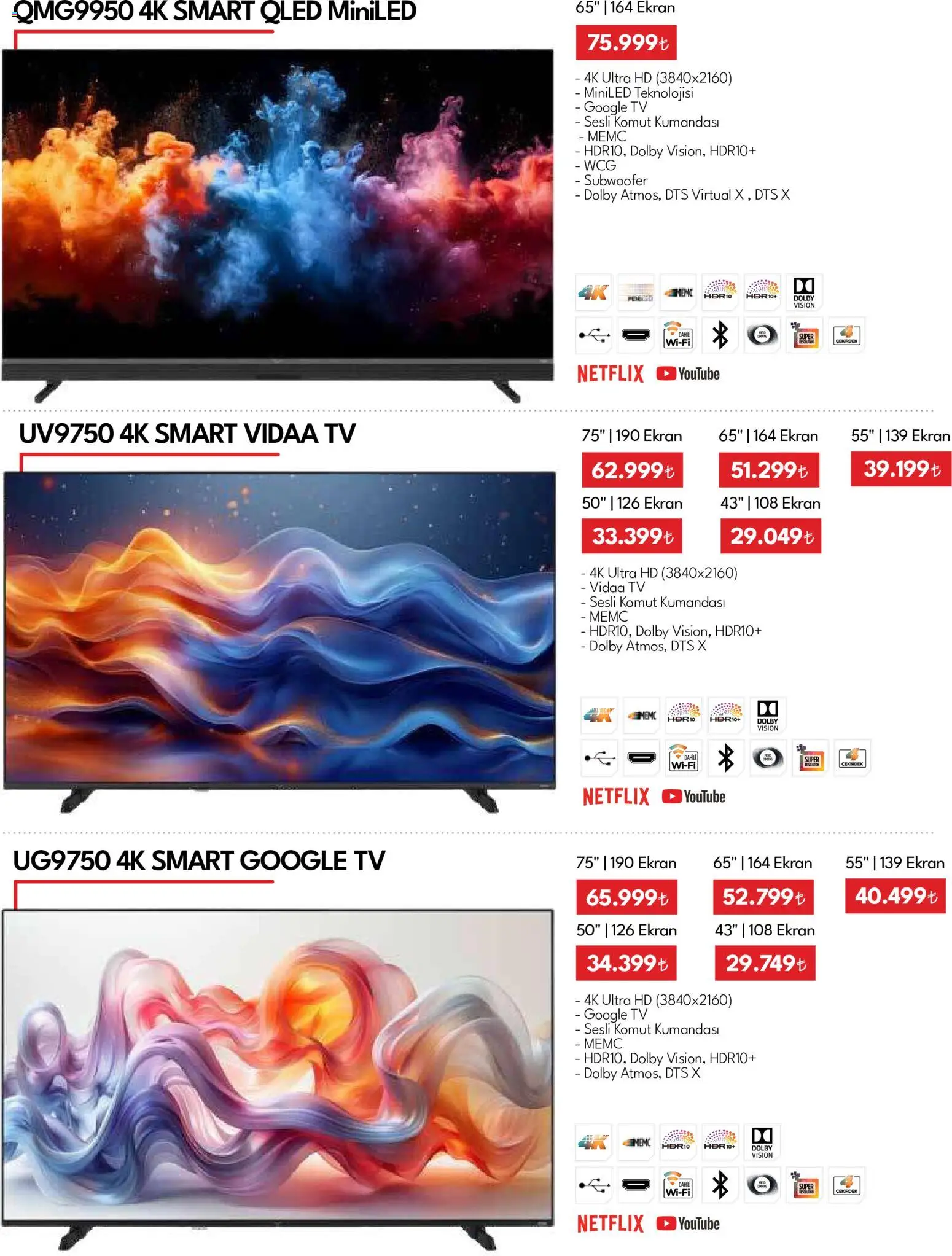 Vestel - Tüketici Elektroniği - 01 Ağustos 2026 tarihinden itibaren geçerlidir | Sayfa: 19 | Ürünler: TV