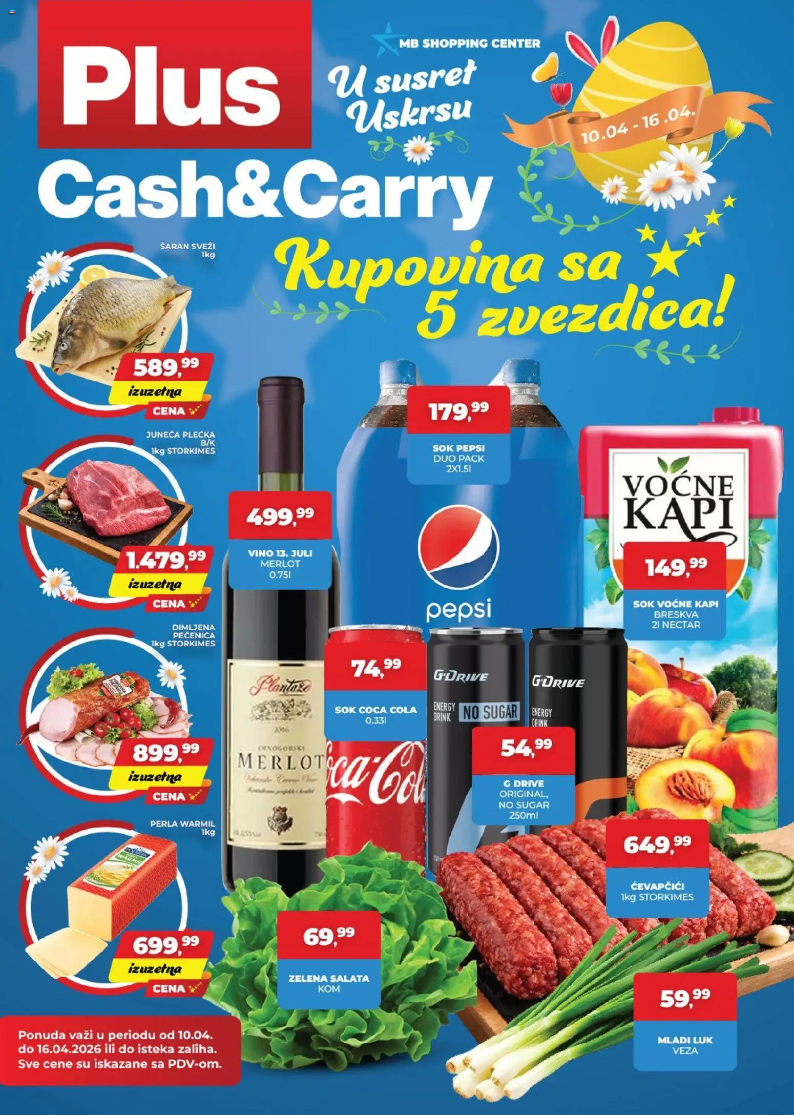Plus Cash & Carry katalog - važi od 10.04.2026 | Strana: 1 | Proizvode: Coca Cola, Salata, Vino, Breskva