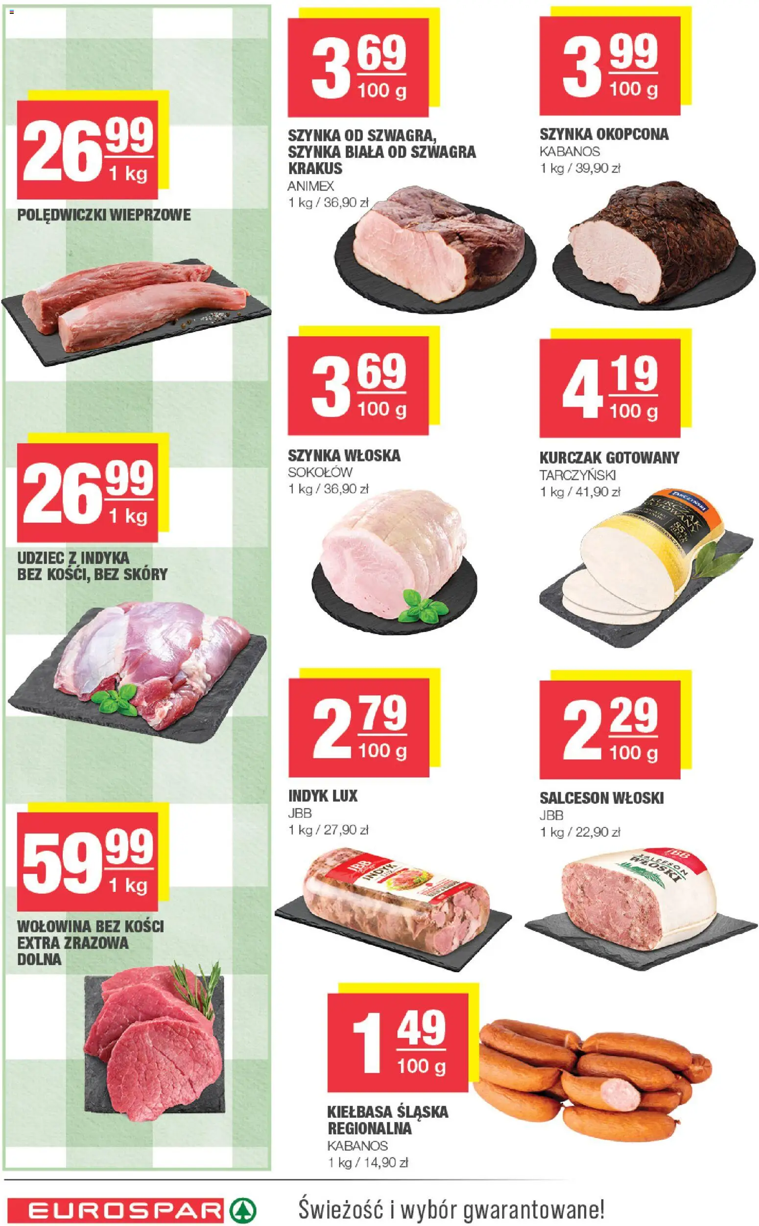 Spar gazetka - Eurospar od 09.09.2026 | Strona: 6 | Produkty: Salceson, Kiełbasa śląska, Polędwiczki, Wołowina
