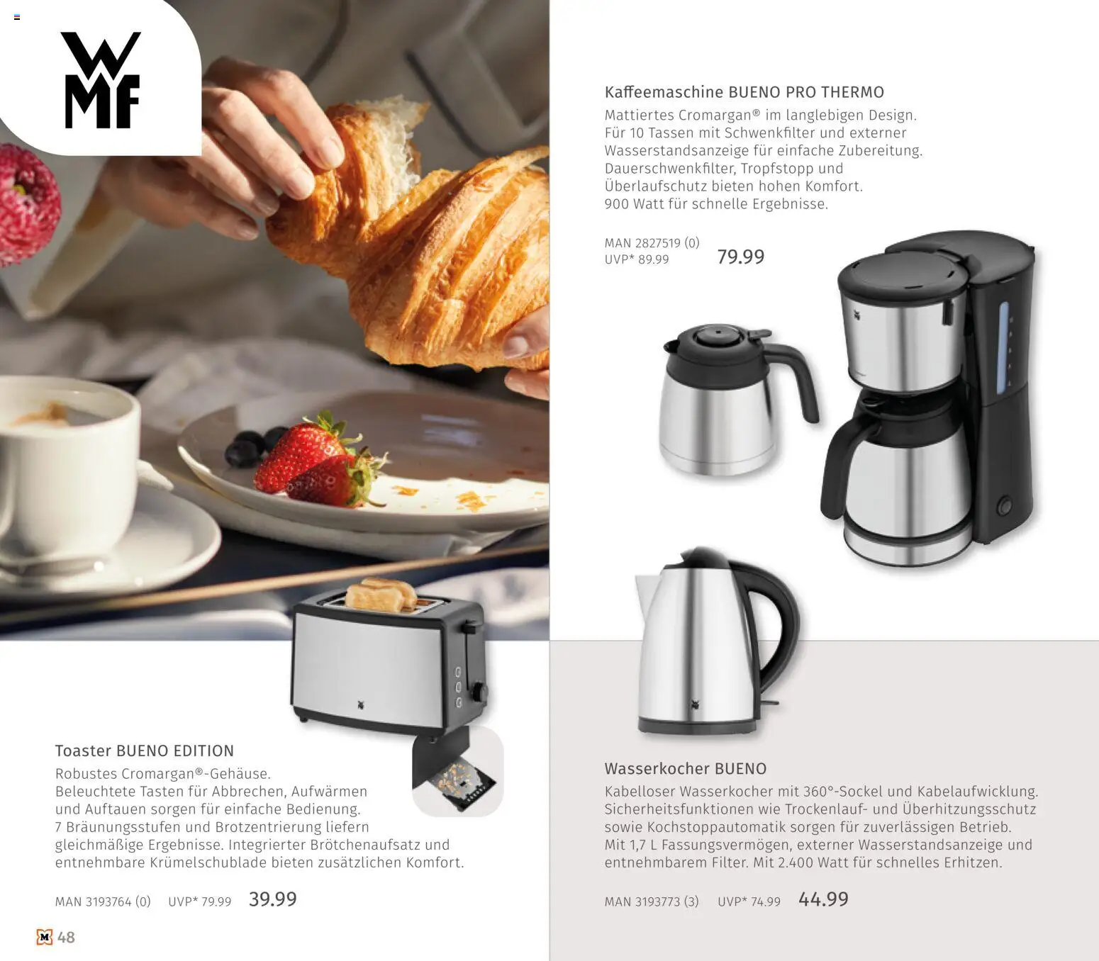 Müller Haushaltskatalog – gültig ab 01.10.2026 | Seite: 48 | Produkte: Kaffeemaschine, Wasserkocher, Toaster