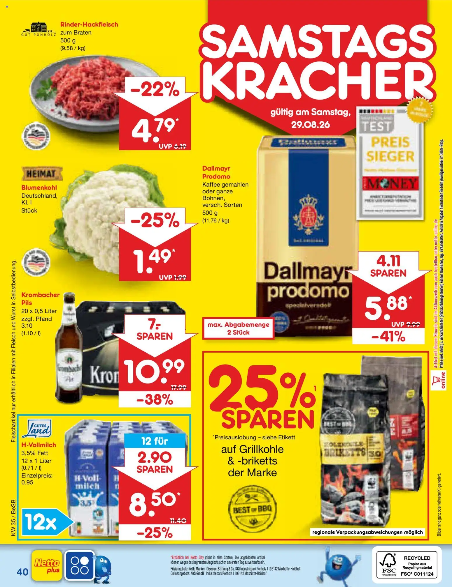 Netto Marken-Discount Prospekt – gültig ab 24.08.2026 | Seite: 58 | Produkte: Dallmayr, Wurst, Krombacher, Dallmayr prodomo