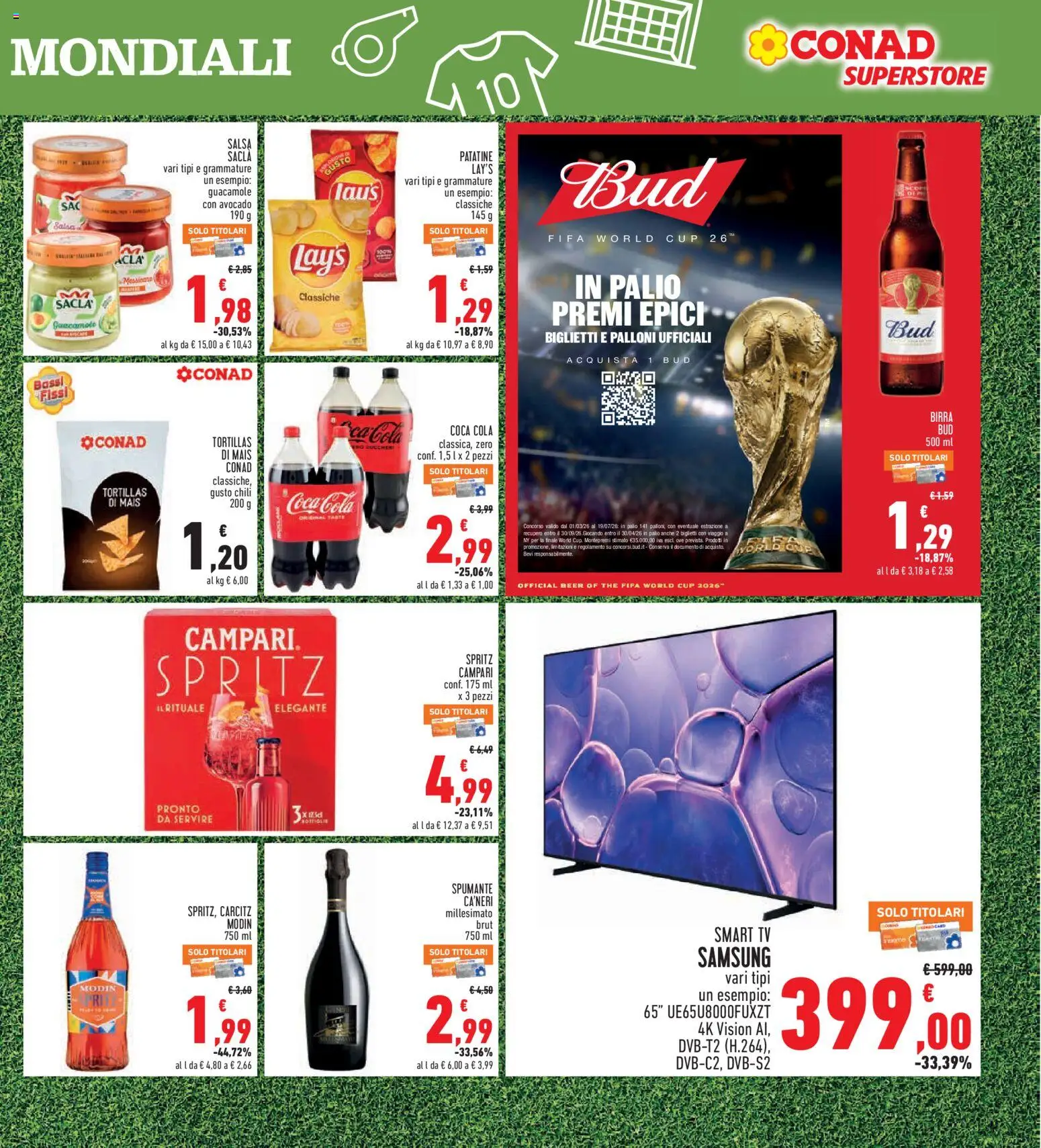Volantino Conad del 04.06.2026 | Pagina: 21 | Prodotti: Spumante, Mais, Coca Cola, Samsung