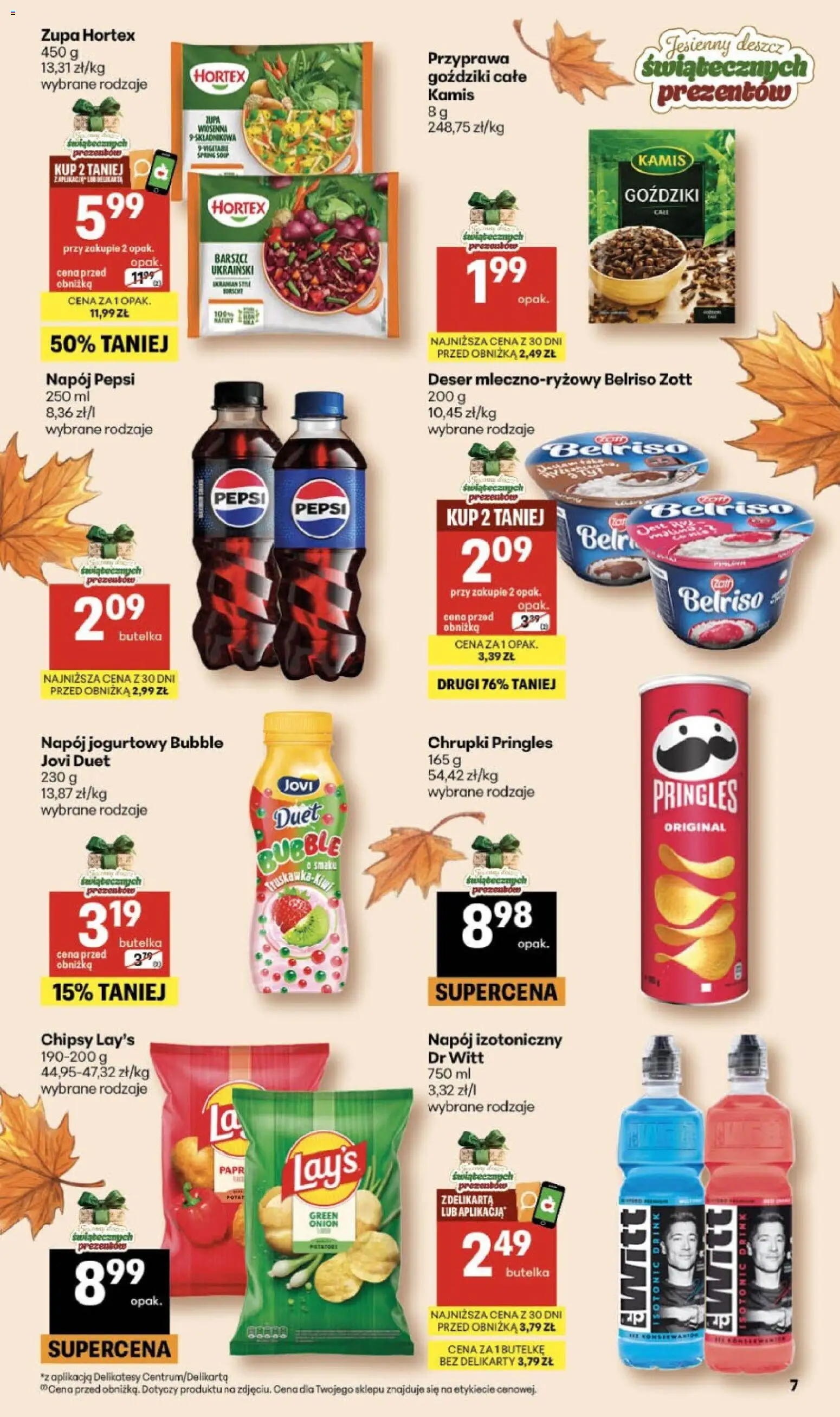 Delikatesy Centrum gazetka od 08.10.2026 | Strona: 7 | Produkty: Goździki, Chrupki, Deser, Pringles