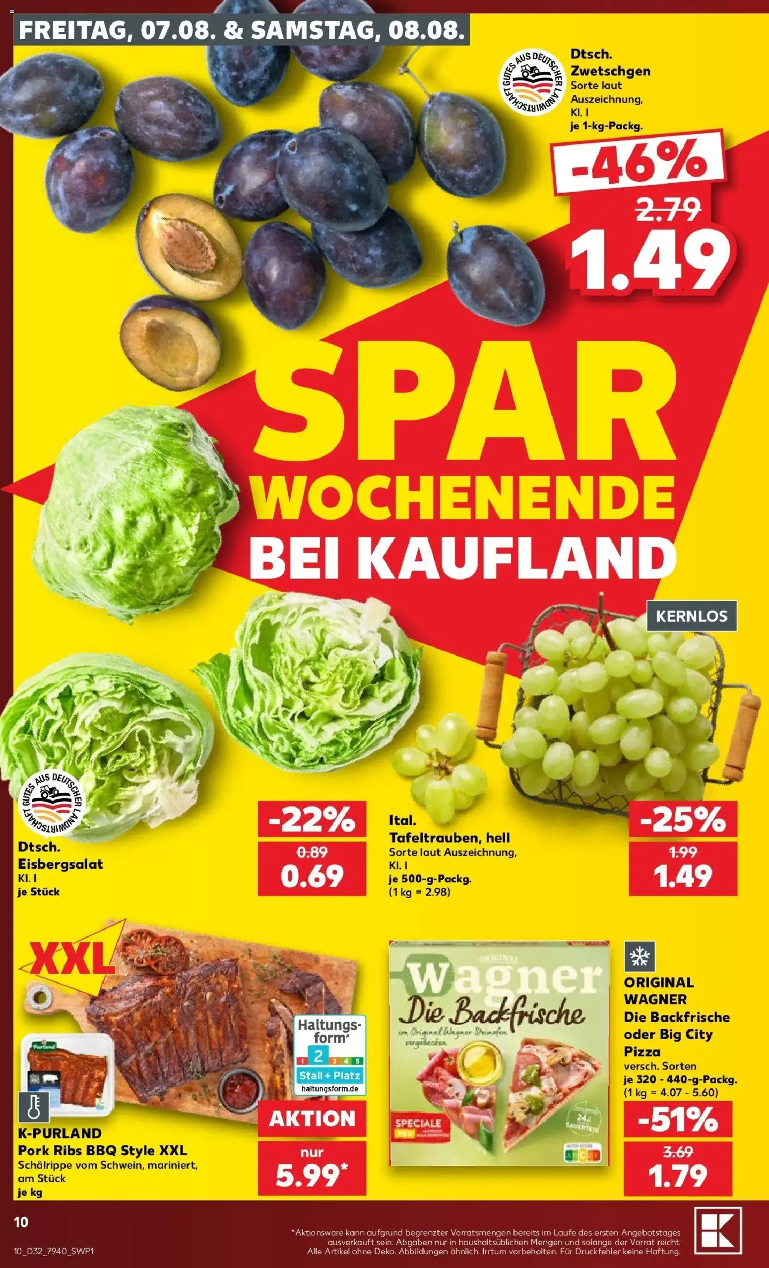 Kaufland Prospekt Bottrop – gültig ab 03.08.2026 | Seite: 19 | Produkte: Zwetschgen, Eisbergsalat, Pizza