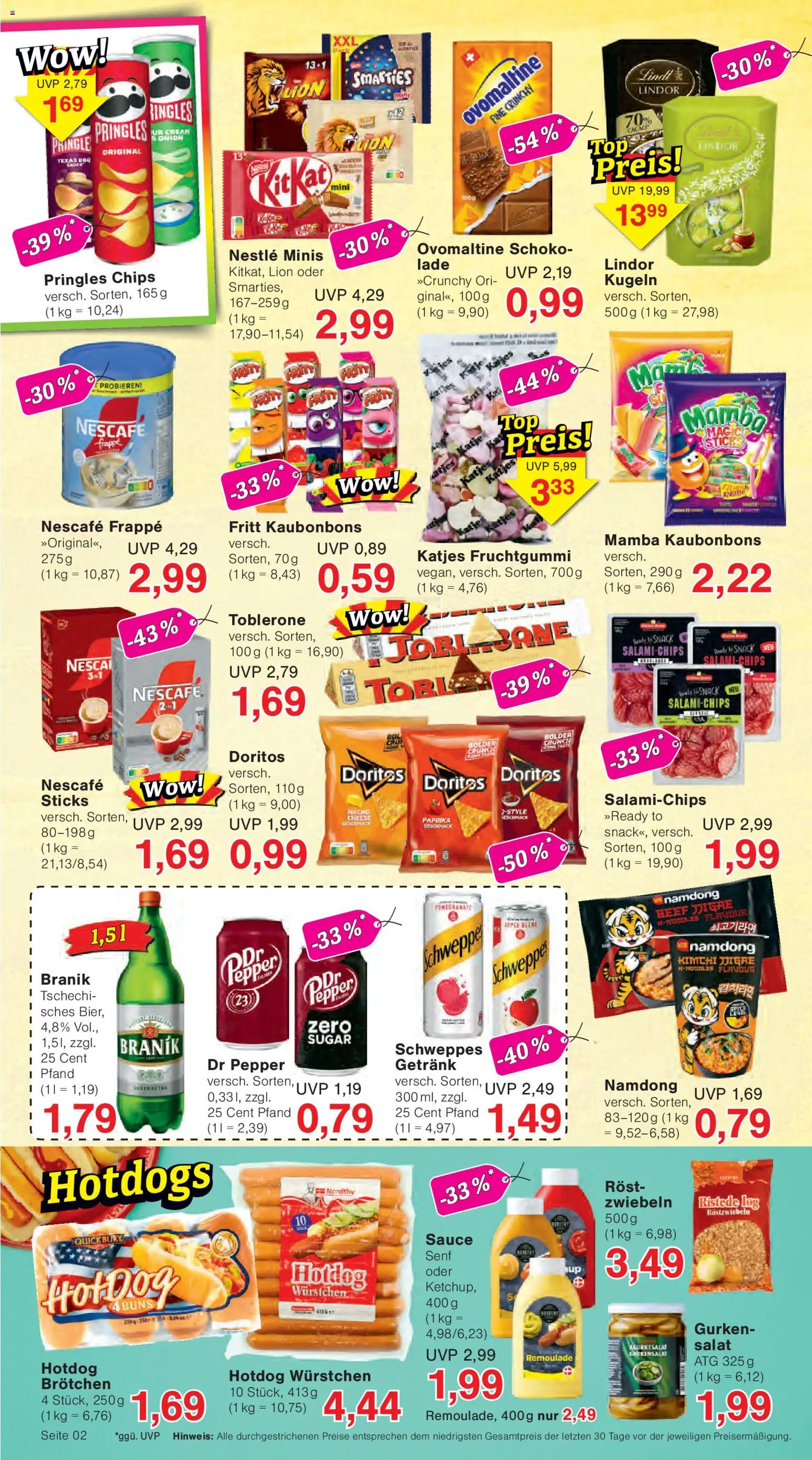 Wiglo Wunderland Prospekt – gültig ab 06.07.2026 | Seite: 2 | Produkte: Smarties, Paprika, Pringles, Chips