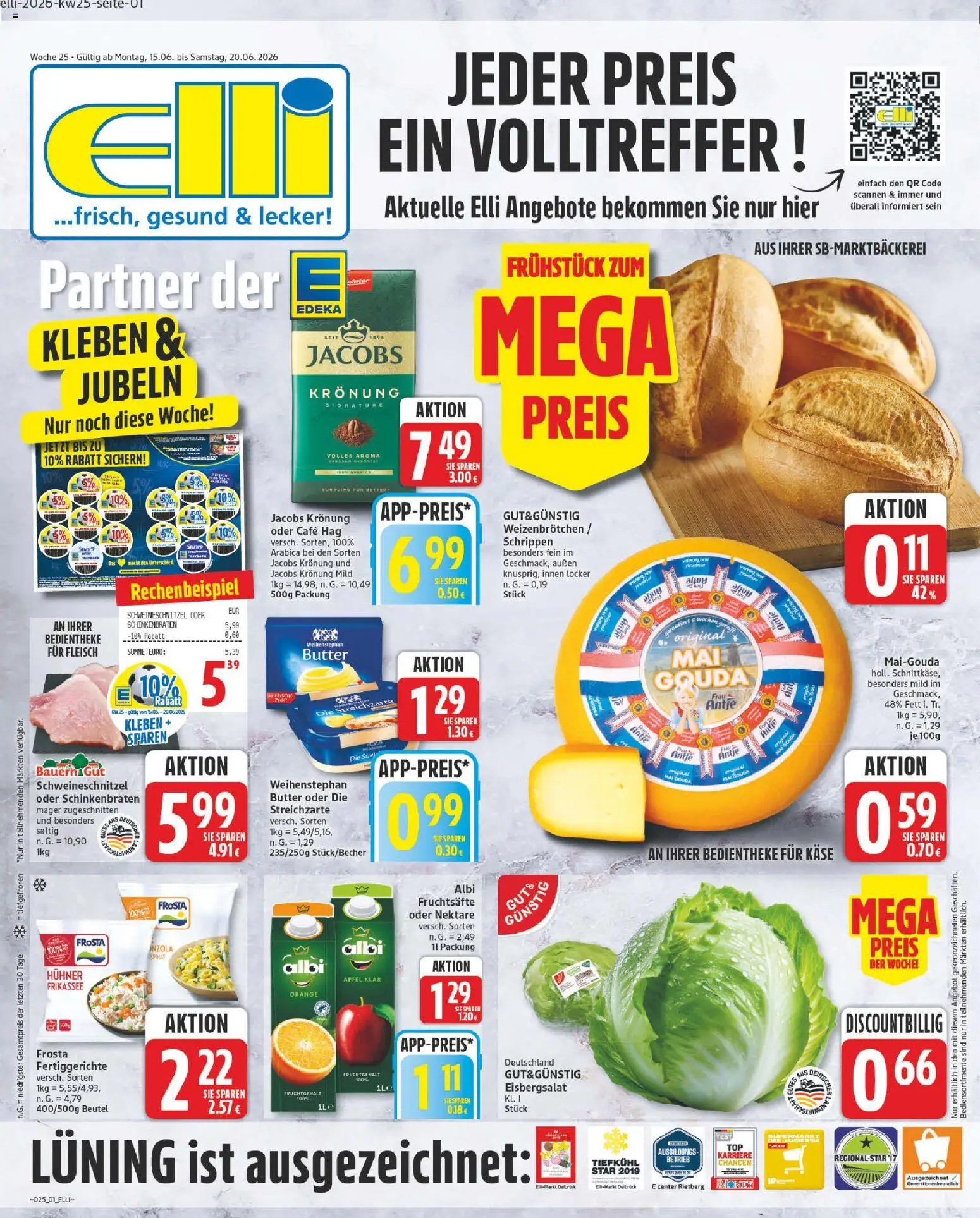 Elli Markt Prospekt Schloß – gültig ab 15.06.2026 | Seite: 5 | Produkte: Käse, Gouda, Eisbergsalat, Frosta