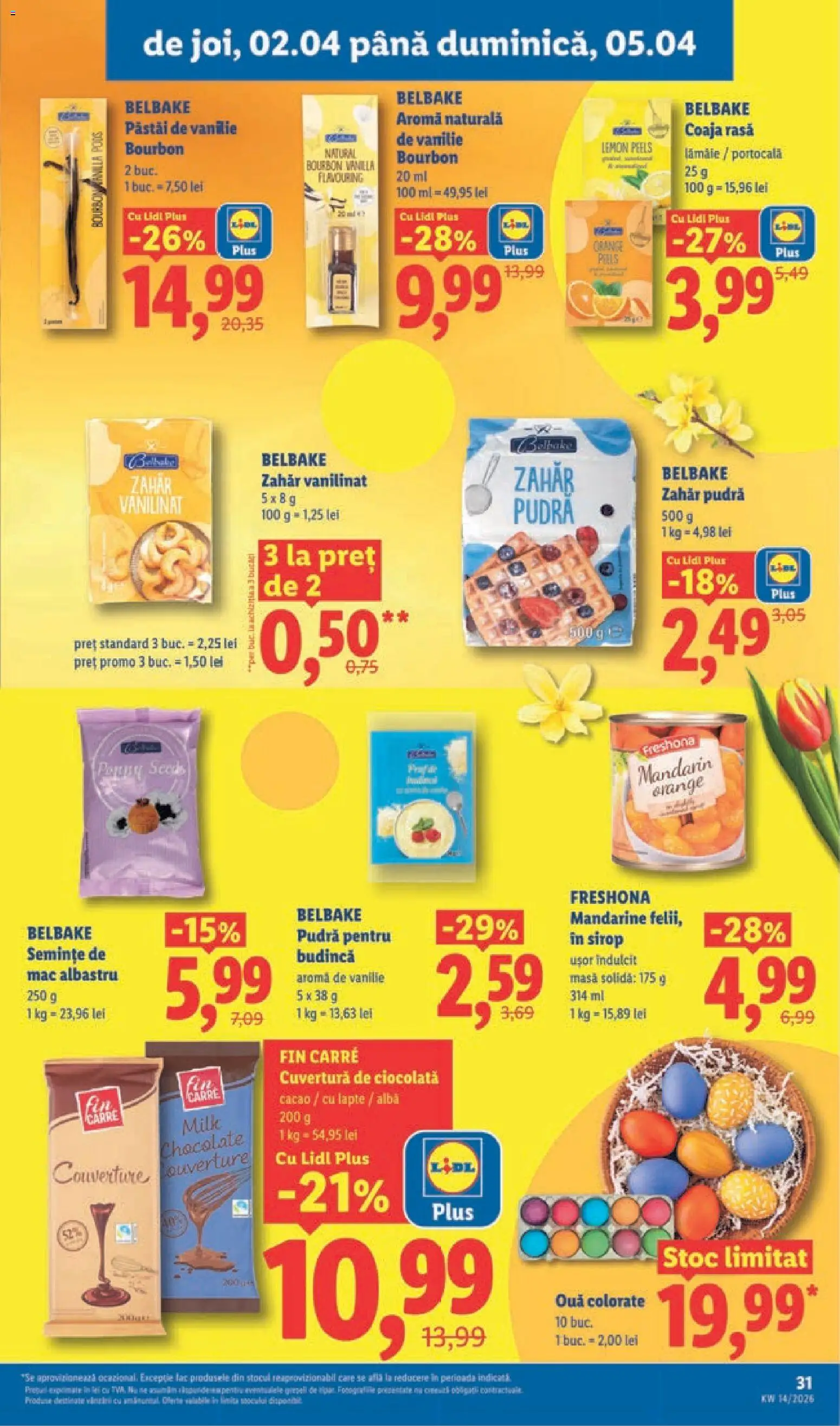 Noul catalog Lidl – valabil de la 30.03.2026 | Pagină: 31 | Produse: Lapte, Sirop, Cacao, Zahăr