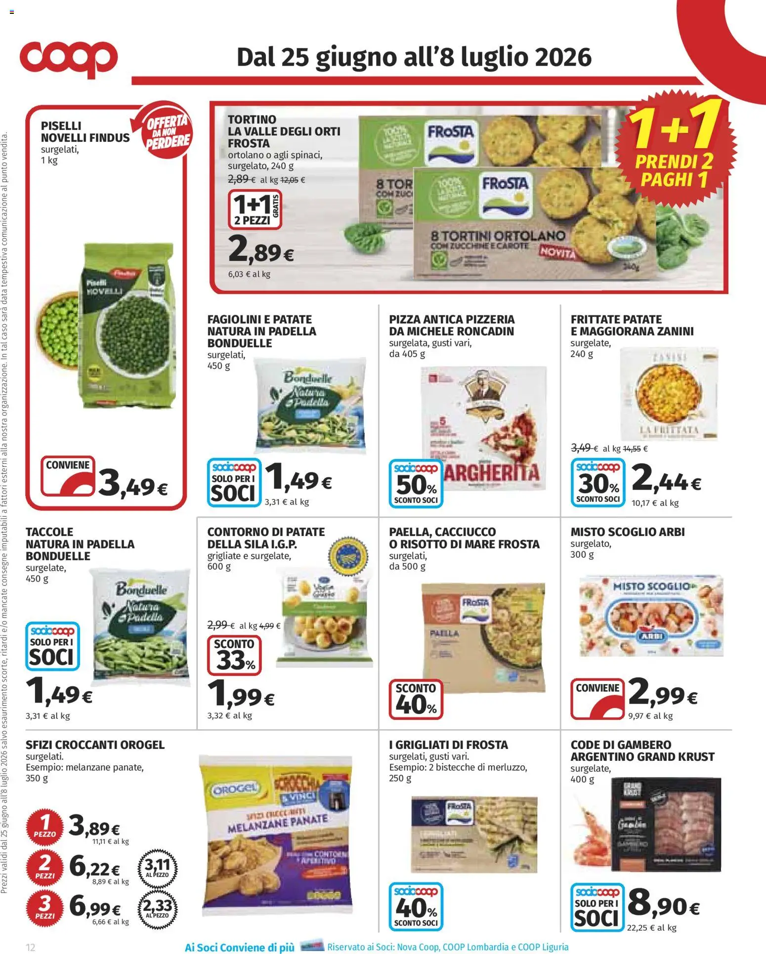 Volantino COOP del 25/06/2026 | Pagina: 12 | Prodotti: Carote, Data, Piselli, Padella
