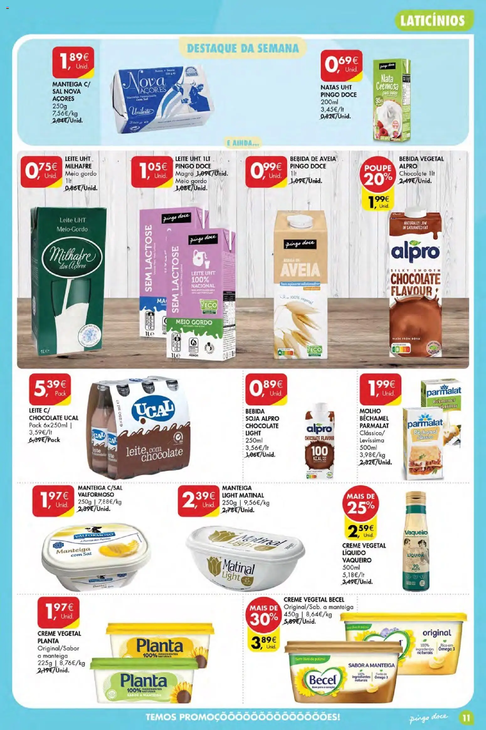 Pingo Doce folheto Poupe Esta Semana Açores │ válido de 22/10/2026 | Página: 11 | Produtos: Ómega, Creme, Natas, Bebida